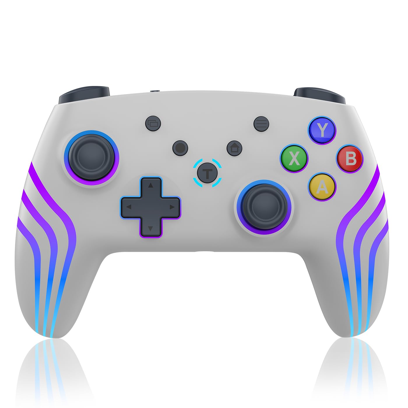Wireless Xbox 360 Controller with RGB LED Lights - 2.4GHz Gaming Controller Compatible with Xbox 360/Xbox 360 Slim | Built-in 800mAh Battery & 3.5mm Audio Jack | Grey - Perfect for Long Gaming Sessions & Multiplayer Battles