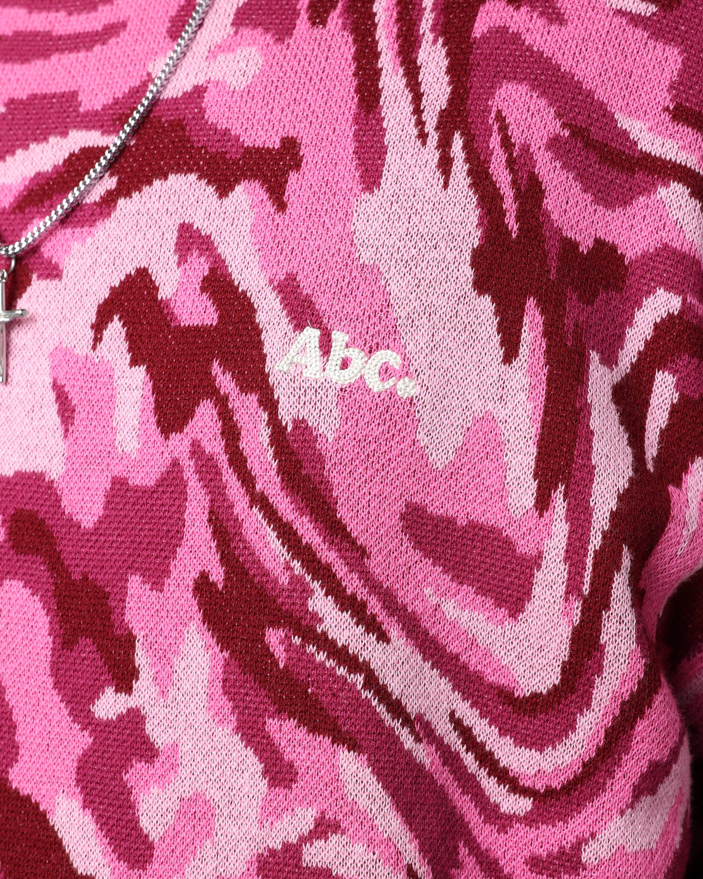 Advisory Board Crystals ABC 123 Warped Camo Crewneck Sweatshirt - Rubellite Pink Color | Streetwear Fashion & Casual Everyday Wear
