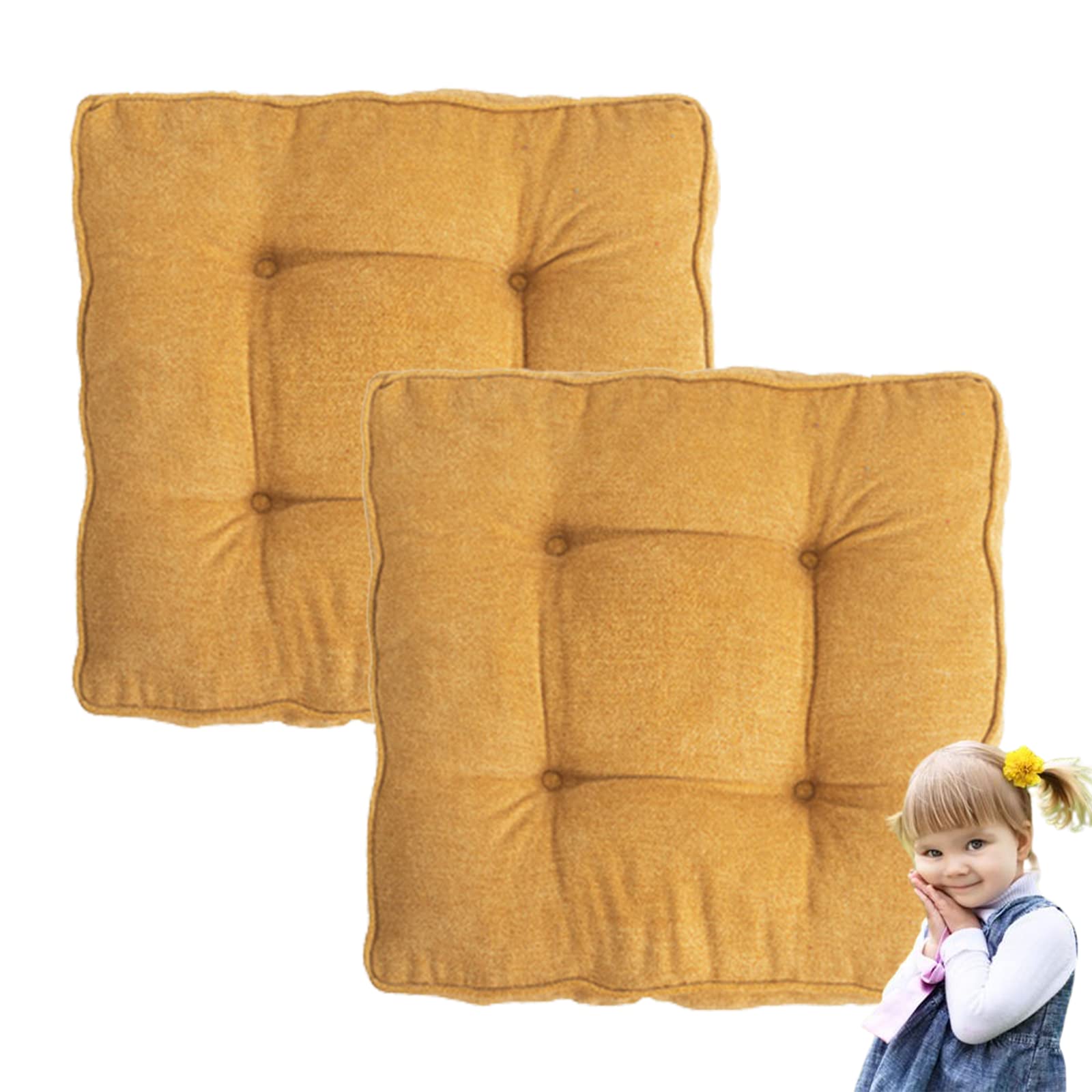 Velvet Chair Cushions with Ties - Soft & Comfortable Seat Cushion Pads (Set of 2, 18x18 Inches) for Dining Chairs, Kitchen, Patio, Indoor & Outdoor Use - Perfect for Home Decor, Living Room, and Garden Furniture
