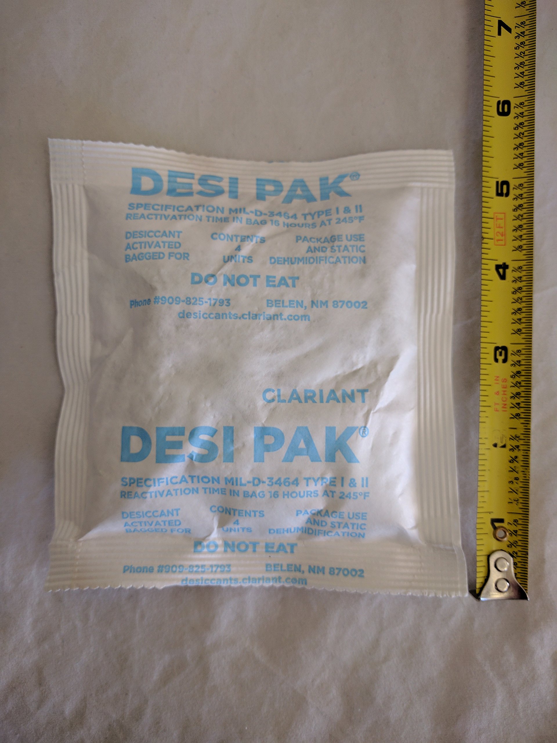Desi-Pak Bentonite Clay Desiccant with Humidity Indicator - 4 Packs (5oz/140g Each) | Moisture Absorber for Storage, Electronics, Documents & Pharmaceuticals