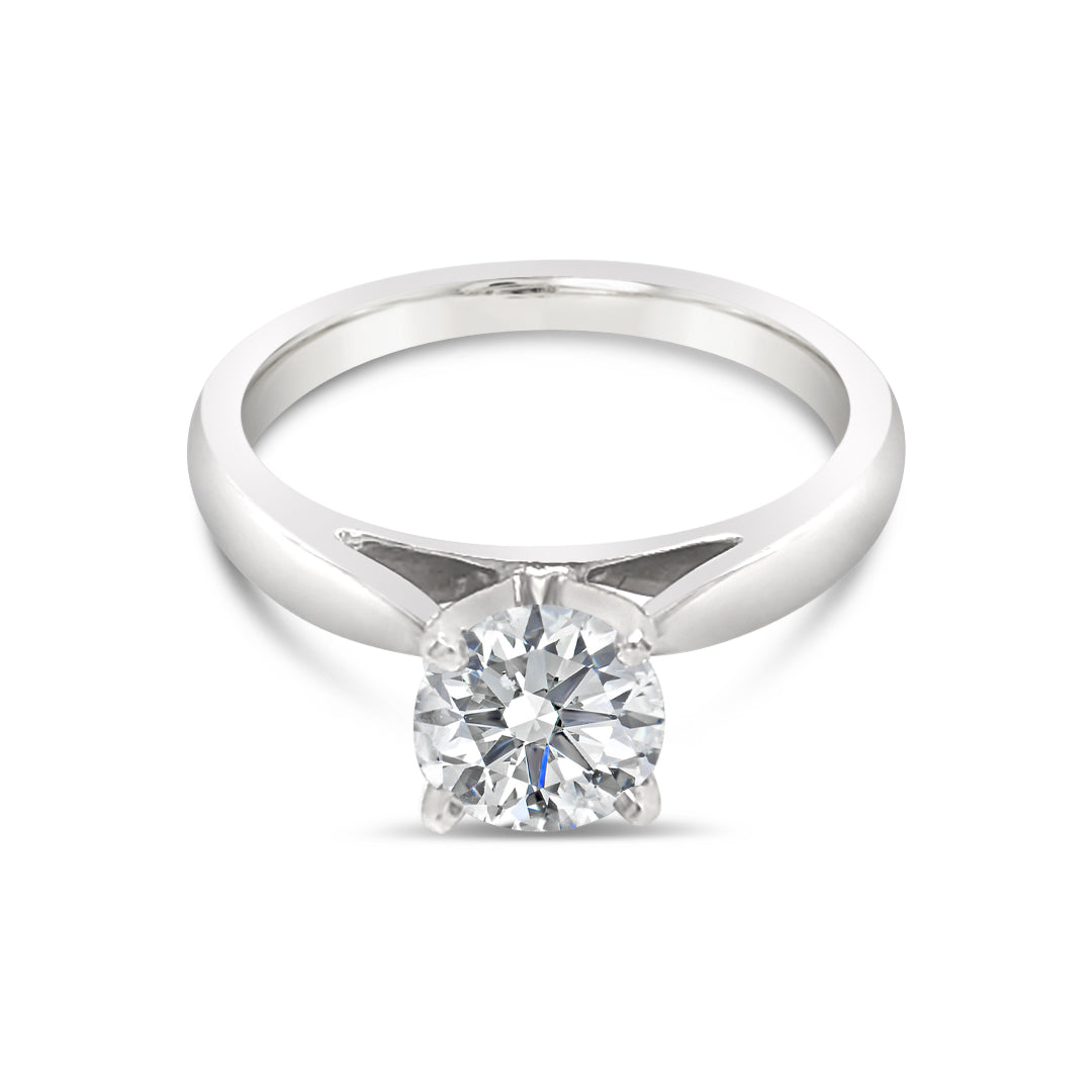 14K White Gold Solitaire Engagement Ring for Women - Classic Elegant Wedding Band, Perfect for Proposals, Anniversaries & Special Occasions