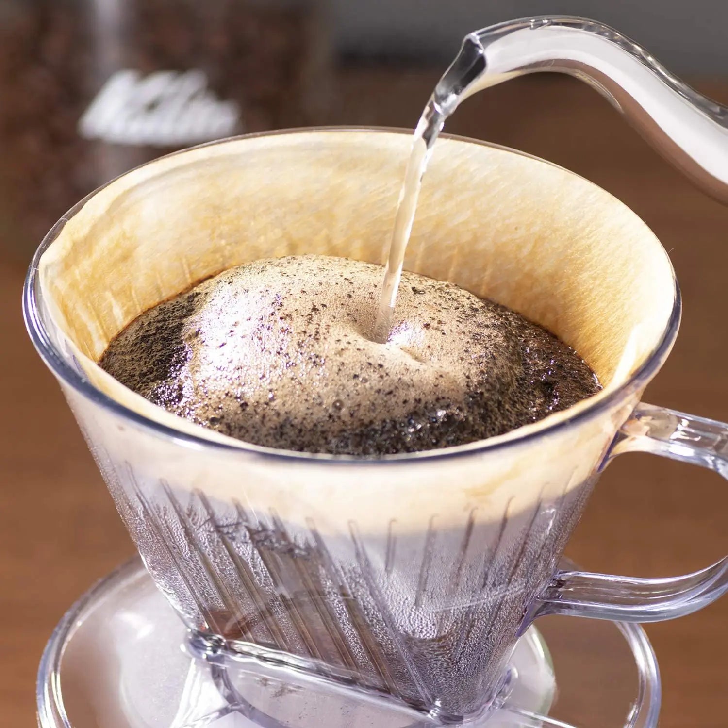 Premium Kalita AS Resin Wide Brim Coffee Dripper - Perfect for Pour Over Brewing at Home, Office & Specialty Coffee Shops
