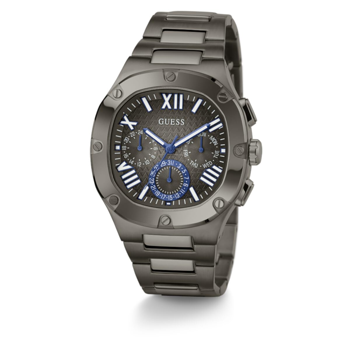 GUESS Men's 42mm Stainless Steel Chronograph Watch with Date Window - Perfect for Business, Casual & Formal Occasions