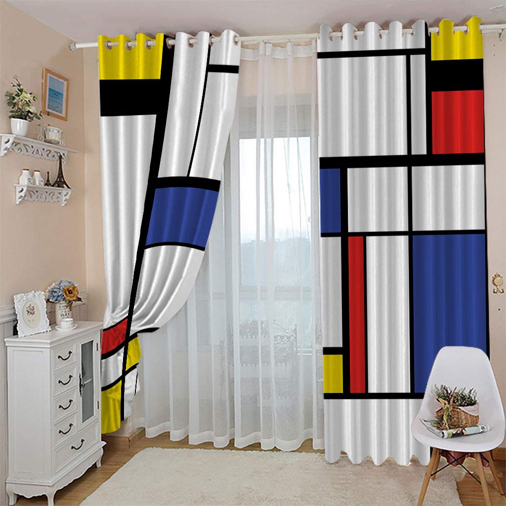 3D Abstract Kids Blackout Curtains - 2 Panels Set (55x96 Inch) Thermal Insulated Eyelet Window Curtains for Boys Girls Nursery & Bedroom Decor | Perfect for Light Blocking, Temperature Control & Privacy in Children's Rooms