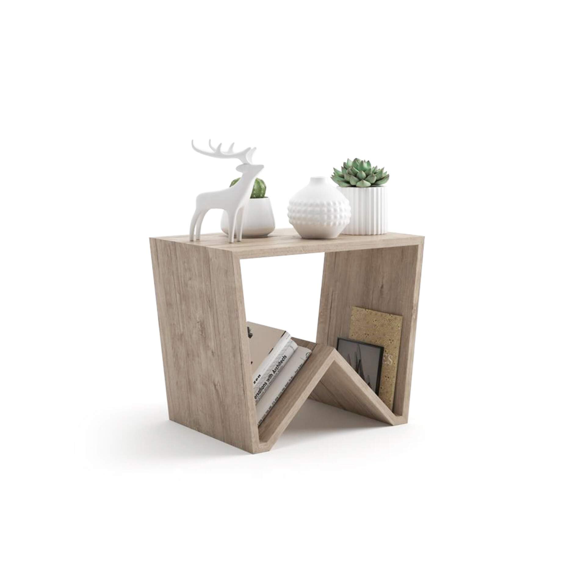 Modern Oak Coffee Table with Melamine Finish - Emma Low Italian Furniture for Living Room, Lounge & Office Decor