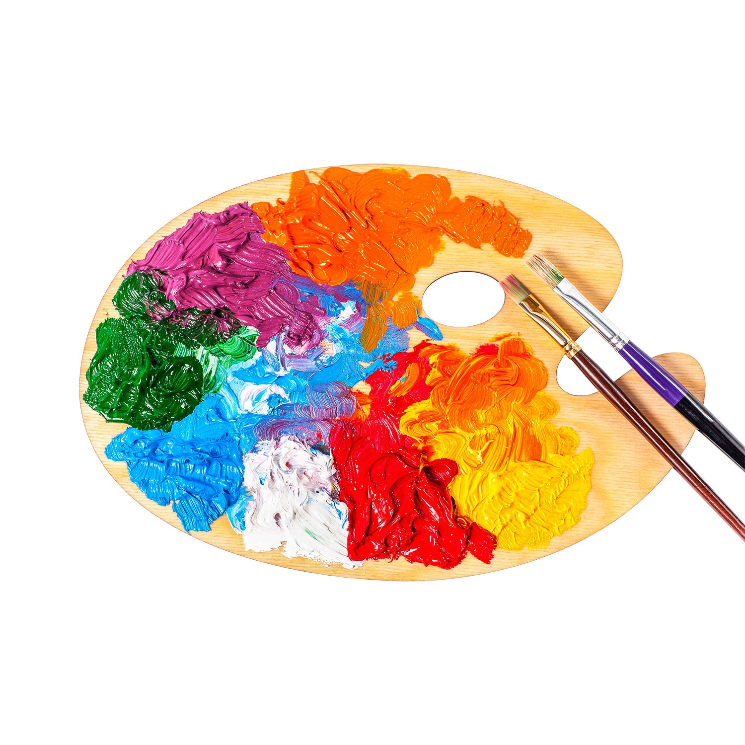 U.S. Art Supply 8 x 12 Inch Large Wooden Oval Artist Painting Palette - Pack of 3 - Professional Wood Paint Mixing Tray for Acrylic, Oil & Watercolor - Perfect for Artists, Students & Kids - Ideal for Studio, Classroom & Home Art Projects
