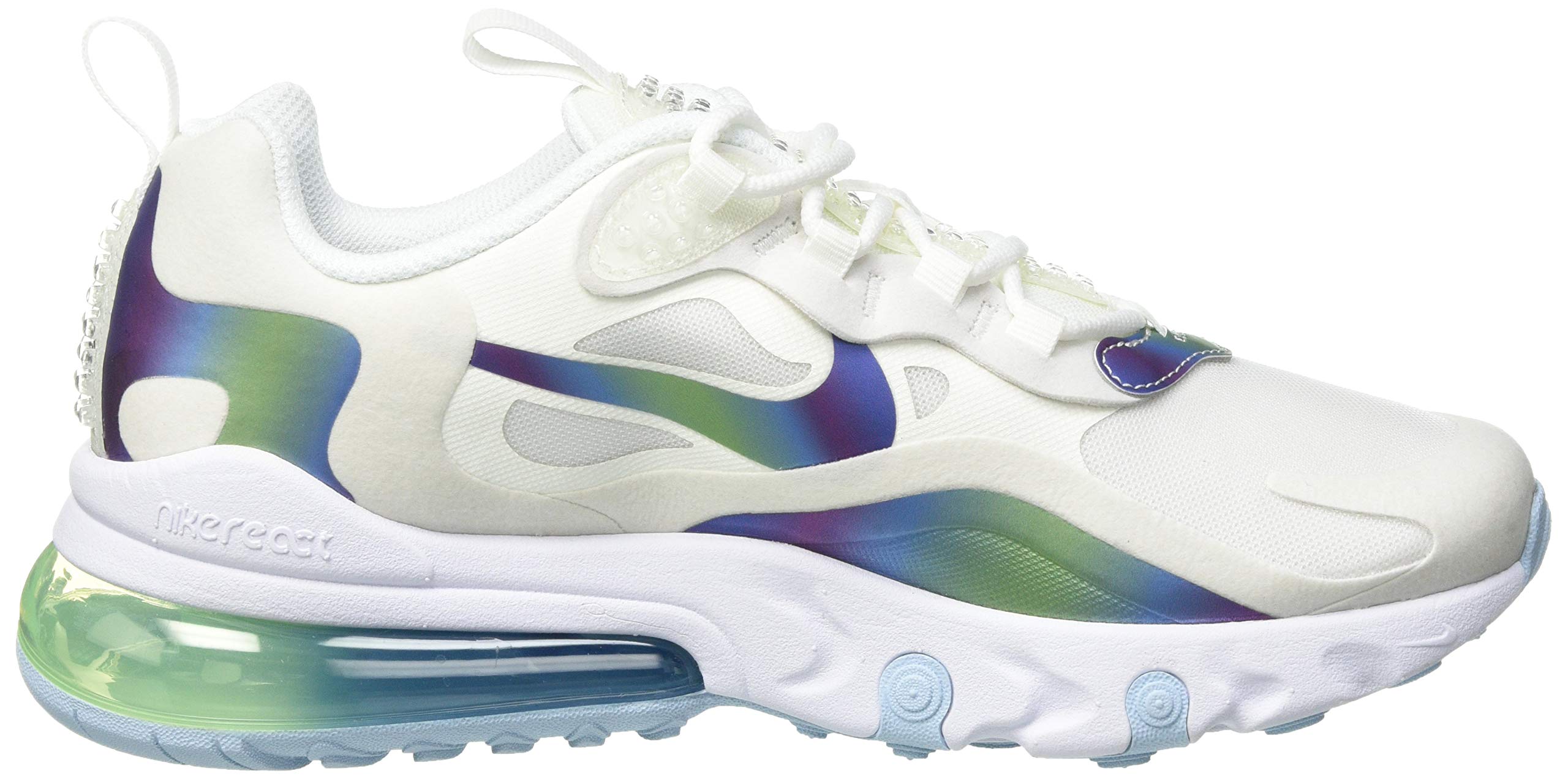 Nike Air Max 270 React 20 (GS) Big Kids' Running Shoes - White/Black Ct9633-100 - Size 6 | Comfortable Casual Sneakers for School, Sports & Everyday Wear