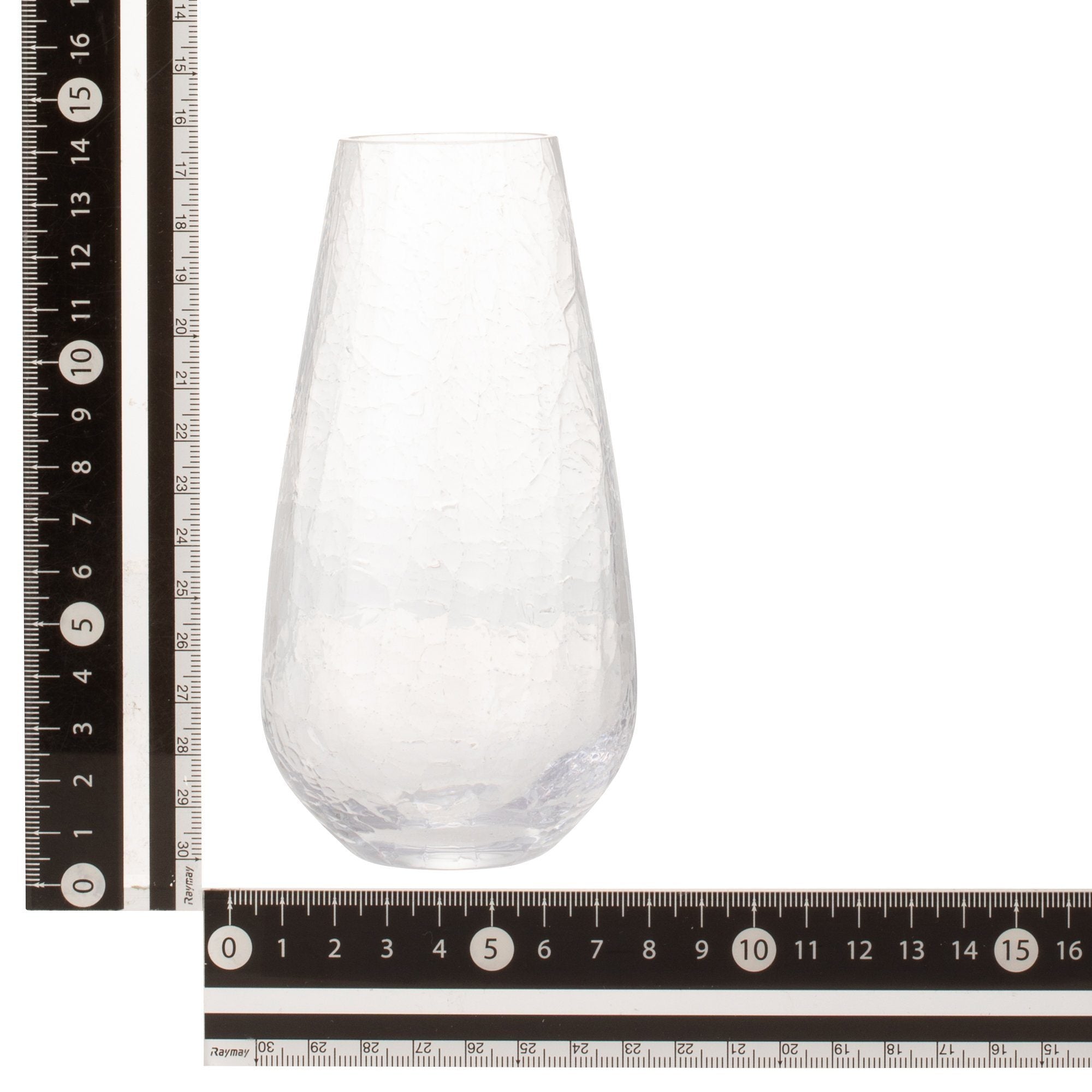 Clear Small Crackle Glass Flower Vase - Elegant Home Decor for Centerpieces, Wedding, Dining Table & Living Room