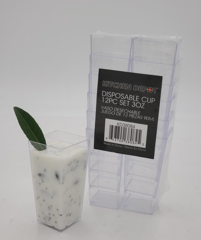 3OZ Dessert Cups - 12 Pack | Disposable Plastic Cups for Puddings, Jellies, Ice Cream & Party Desserts - Perfect for Parties, Catering & Home Use