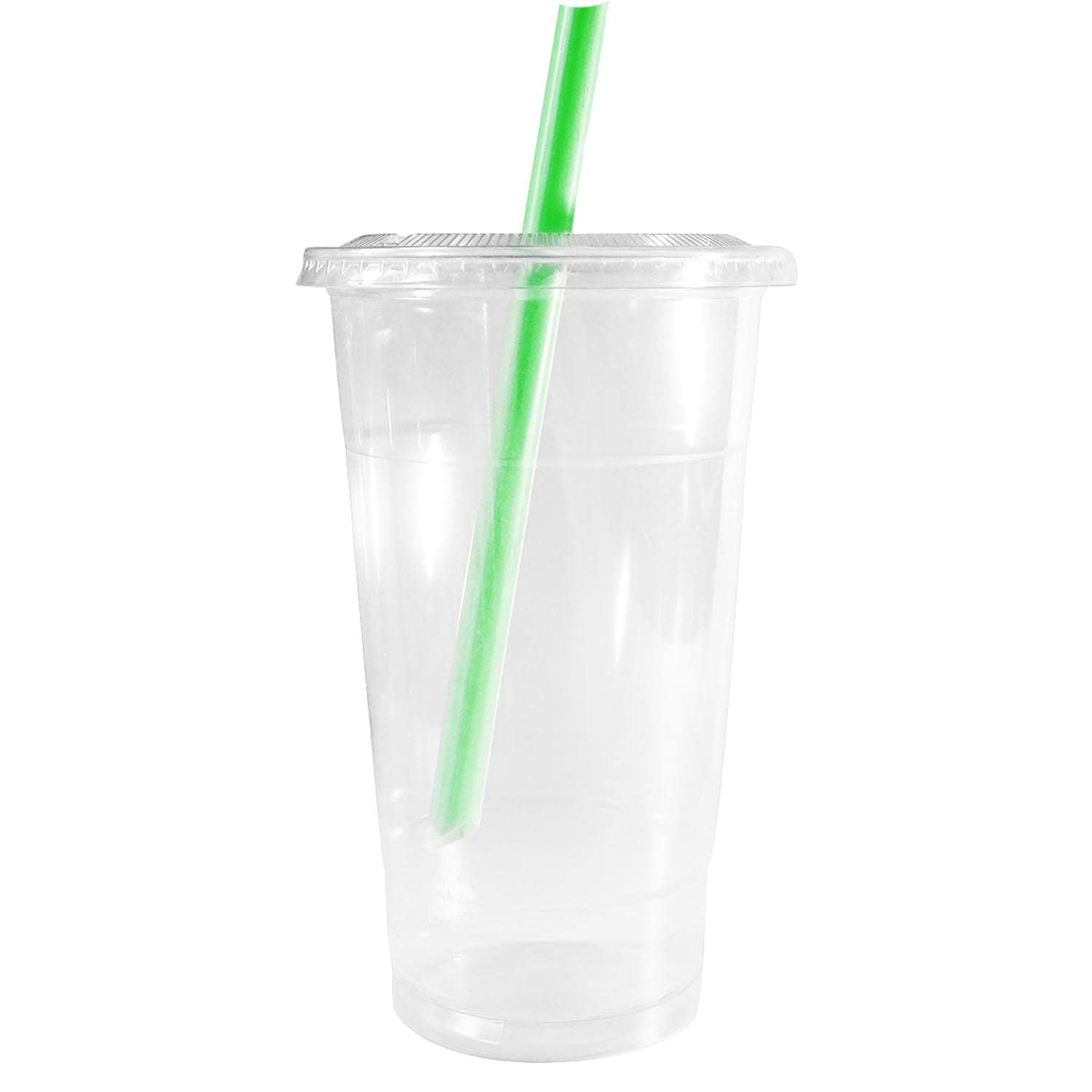 EcoQuality 32 oz Clear Plastic Disposable Cups with Lids and Straws - BPA Free PET Cups for Smoothies, Protein Shakes, Bubble Tea, Iced Coffee, Boba, Fresh Juice - Perfect for Meal Prep, Parties, Restaurants & Cafes (500 Count)