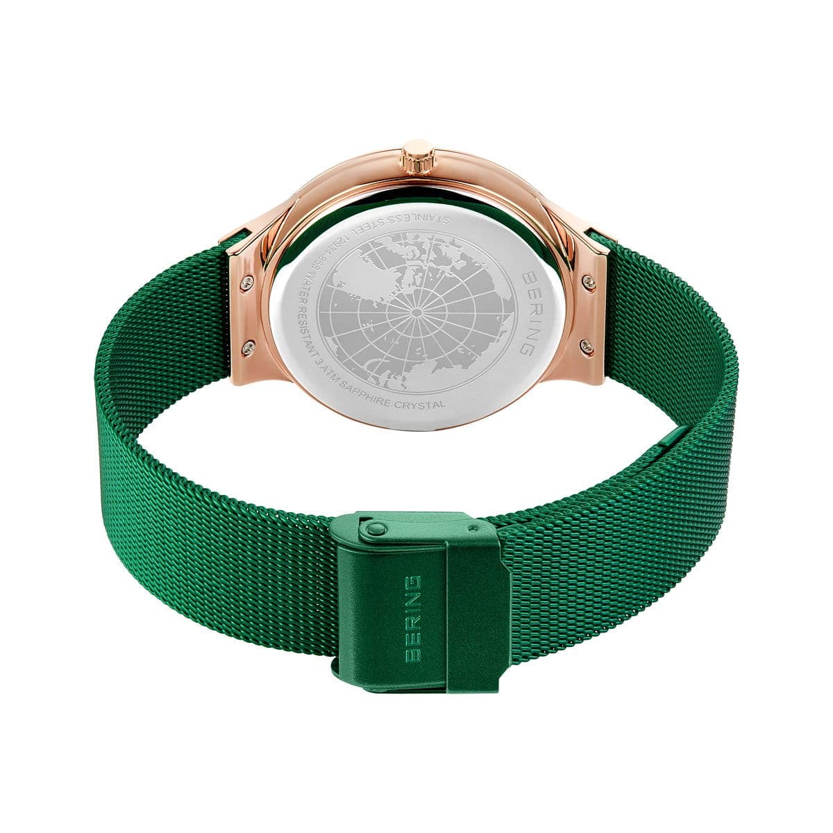 Bering Classic Women's Watch with Green Dial & Milanese Strap - Elegant Quartz Timepiece for Everyday Wear, Perfect for Office, Date Night and Special Occasions