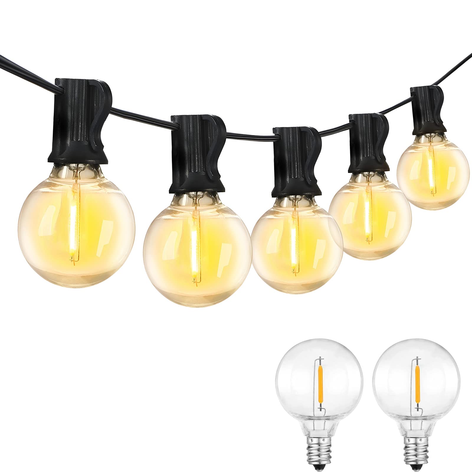 Afirst 25FT LED Outdoor String Lights with 27 Shatterproof Bulbs - Weatherproof Globe Lights for Patio, Backyard, Garden, Wedding & Party Decor (Warm White) | Perfect for Outdoor Dining, BBQ Nights & Holiday Celebrations