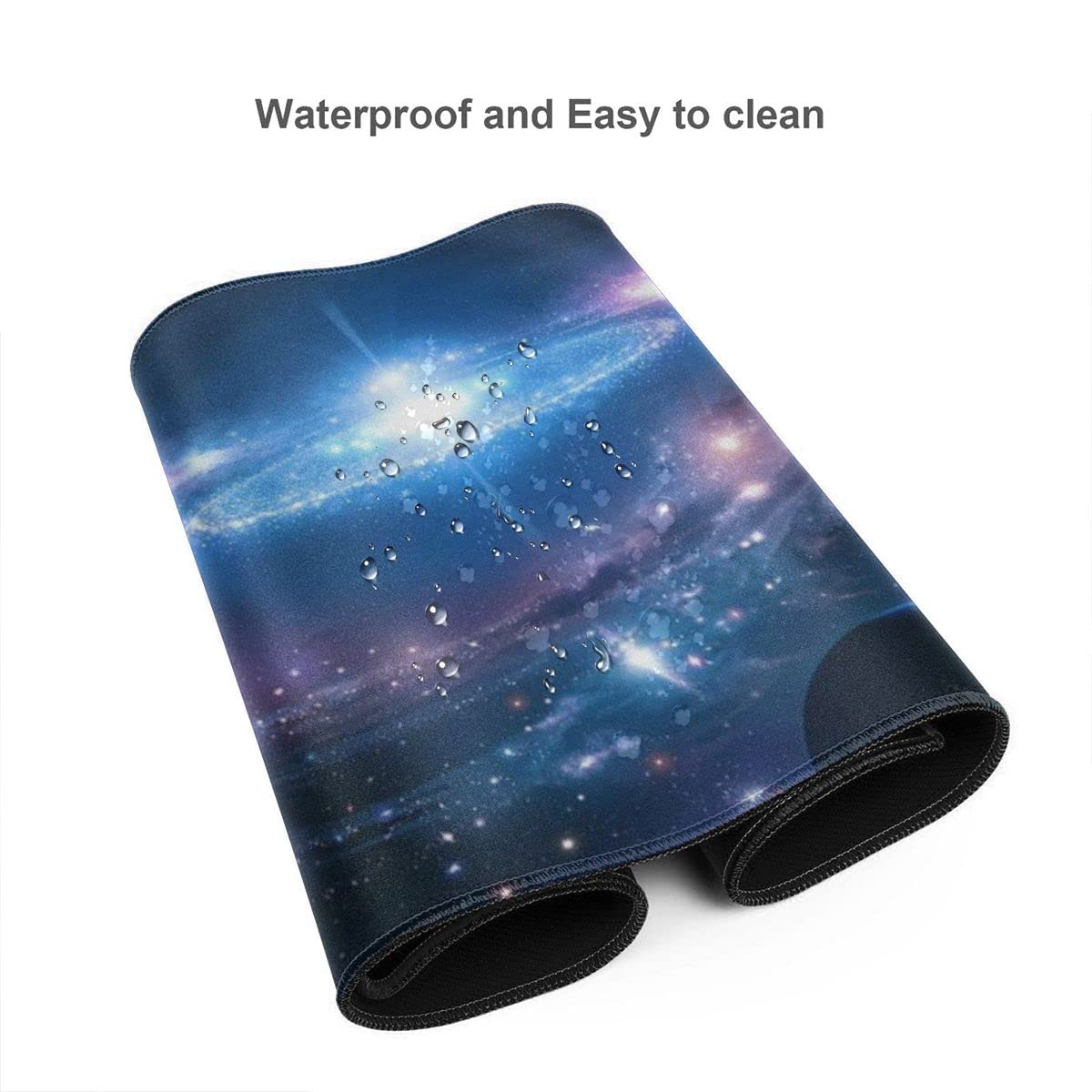 Galaxy Themed Gaming Mouse Pad - Extra Large Non-Slip Rubber Base with Stitched Edges | Waterproof Desk Protector for Office, Home & Gaming | Perfect for PC, Laptop & Workstation Setups