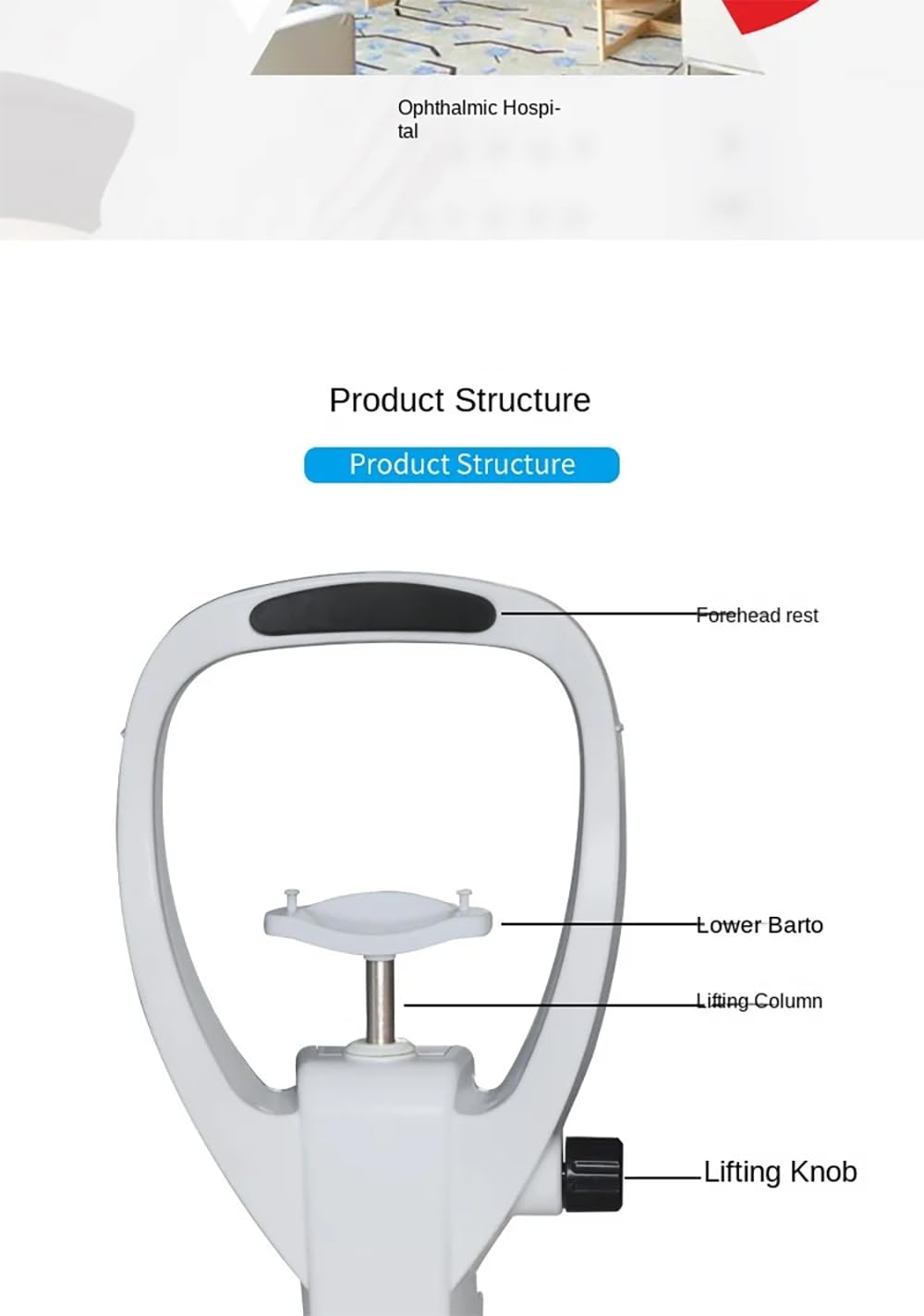 Optometry Equipment Accessories - Adjustable Forehead Support & Chin Rest for Ophthalmic Auto Refractometer - Perfect for Eye Exams & Vision Testing in Clinics