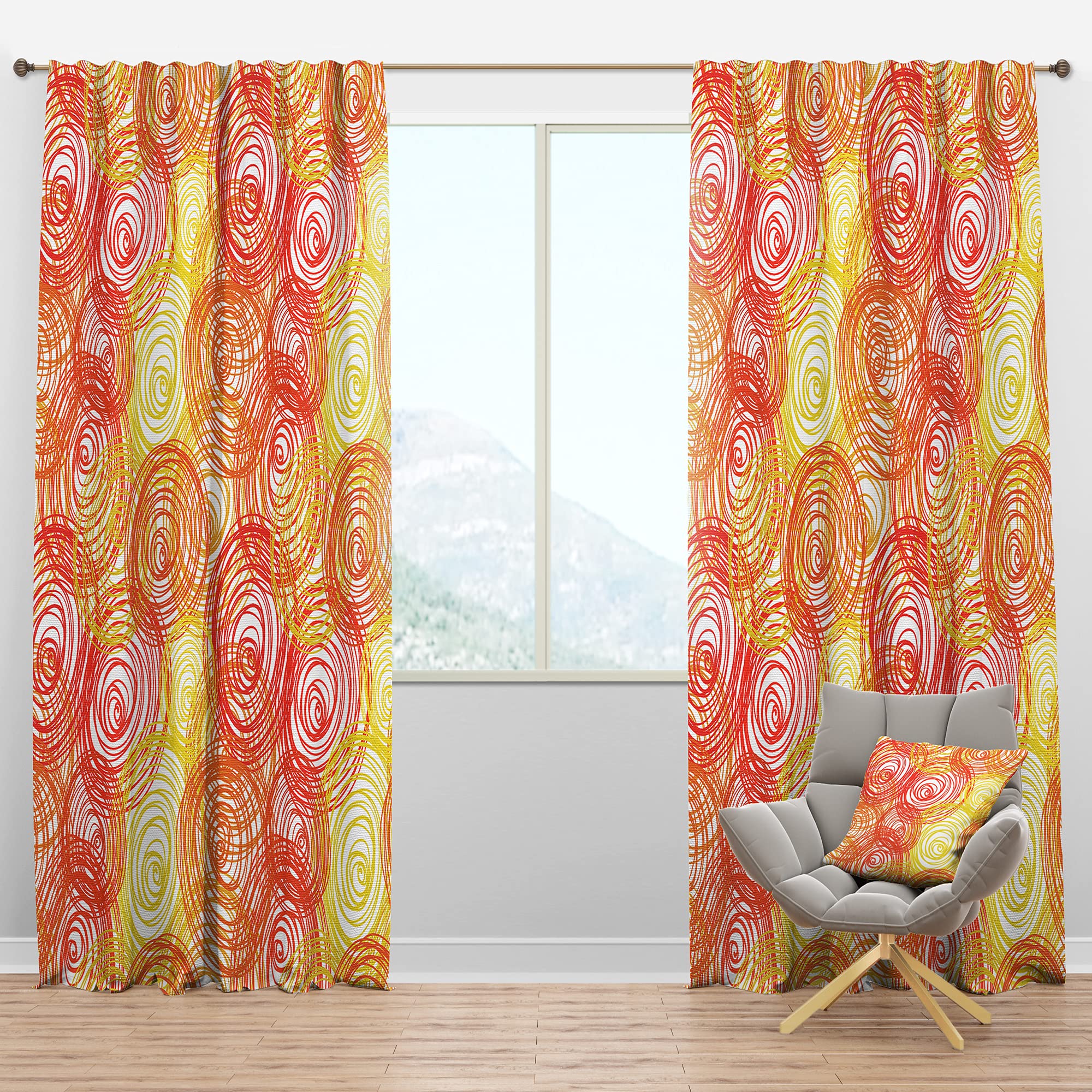 DesignQ Blackout Curtains with Round Patterns - Thermal Insulated Room Darkening Window Drapes for Bedroom & Living Room (52x63 Inches, Single Panel) - Perfect for Light Sleepers, Home Theater & Energy Efficiency
