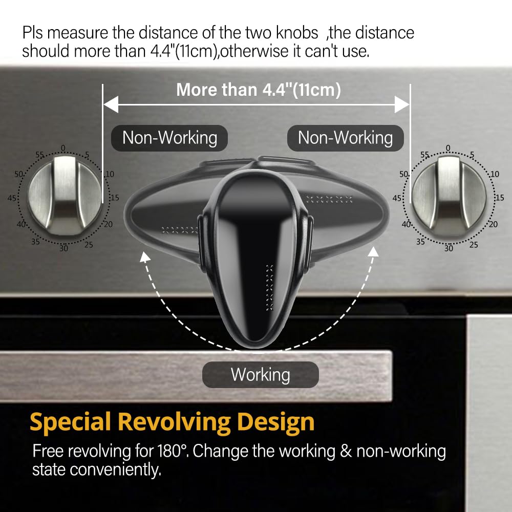 EUDEMON Childproof Oven Door Lock - 1 Pack Heat-Resistant Safety Latch for Flat Surface Ovens, No Tools or Drilling Required (Black) - Perfect for Baby Proofing Kitchen & Preventing Accidental Oven Openings