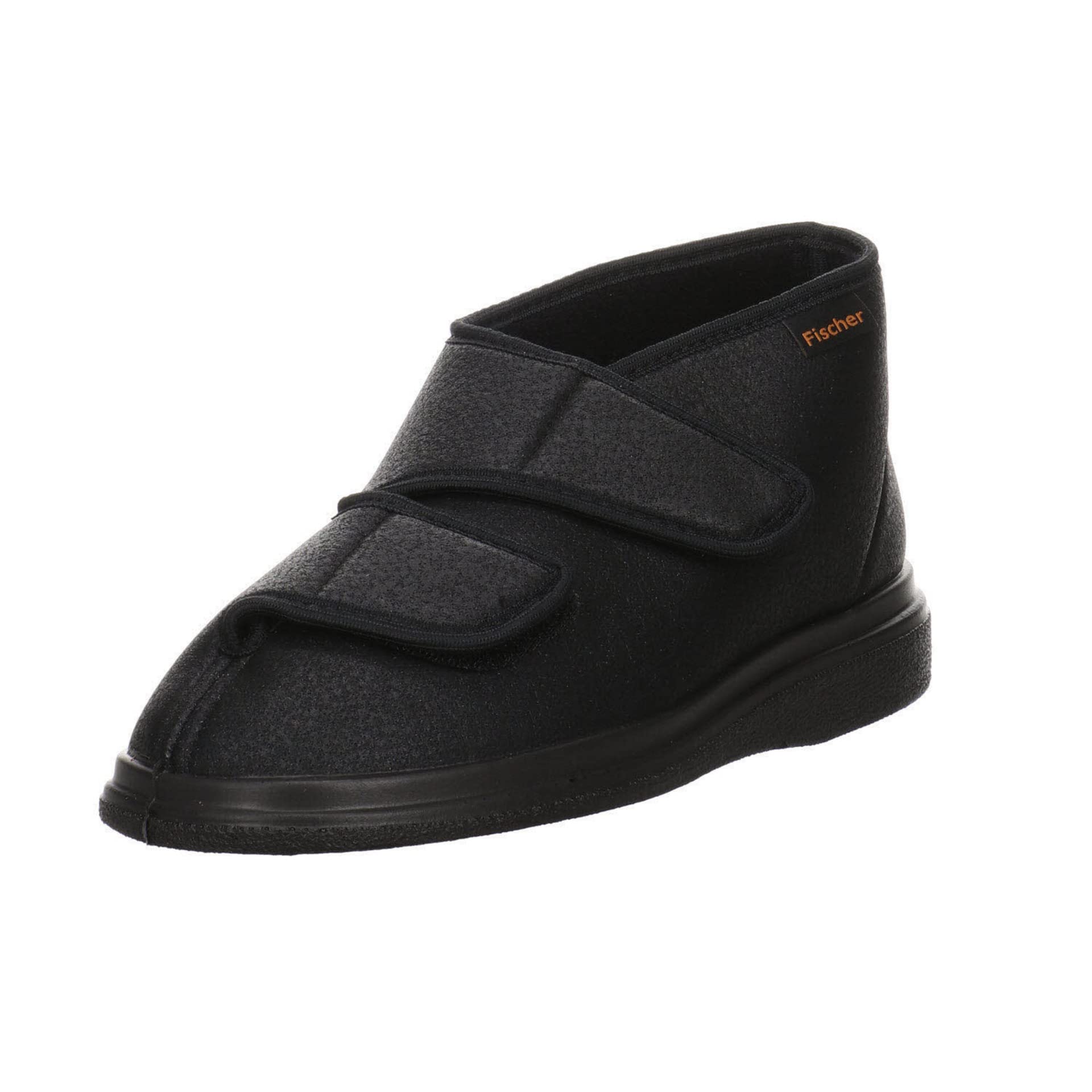 Fischer Men's High Hi-Top Slippers - Black Schwarz 222 - Size 14 | Comfortable Indoor/Outdoor House Shoes for Relaxing at Home, Lounging & Quick Errands