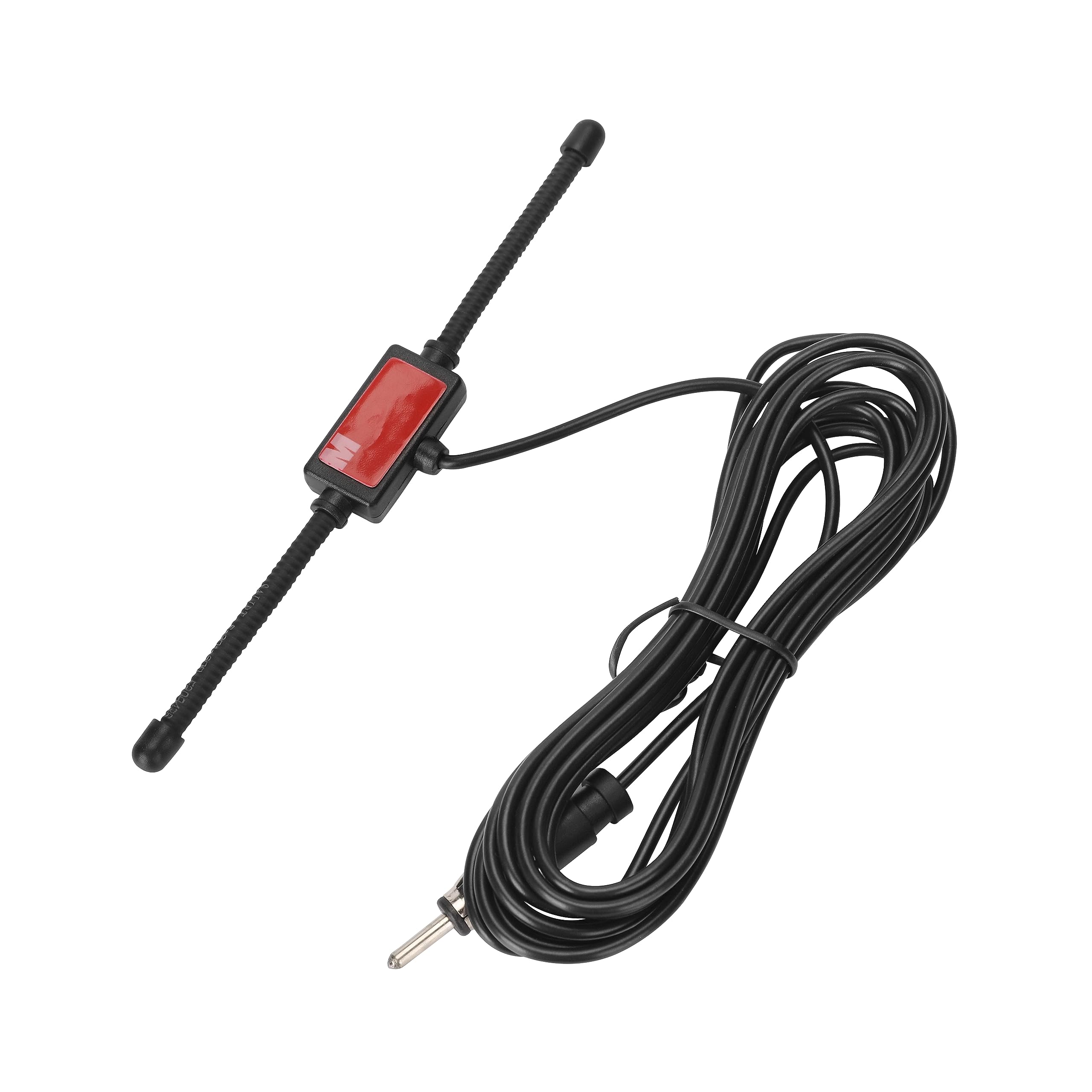 Universal Car Stereo AM FM Radio Antenna - 10ft Hidden Adhesive Patch Antenna with DIN Plug for Trucks & Vehicles | Enhanced Signal Reception for Road Trips & Commuting
