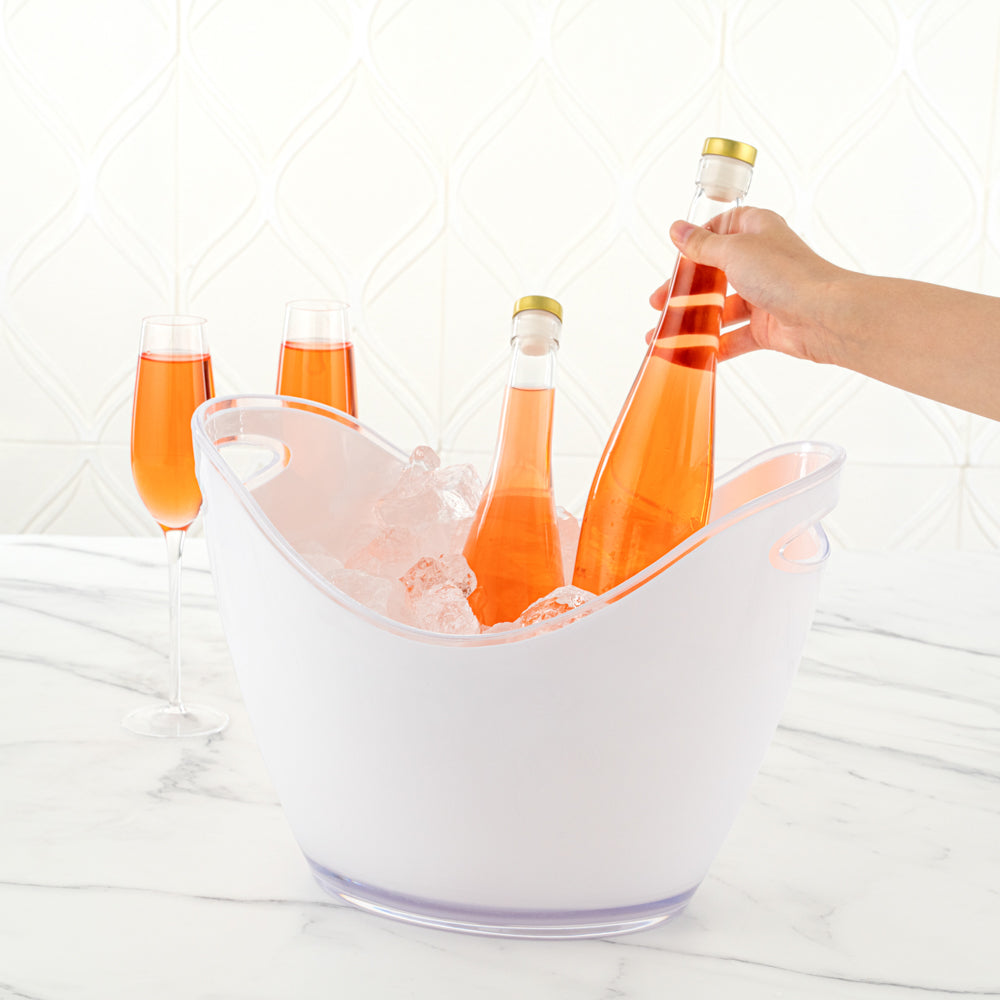 Frosted Champagne Wine Bucket - 7.4 Quart (7L) Stainless Steel Ice Container - 13.75