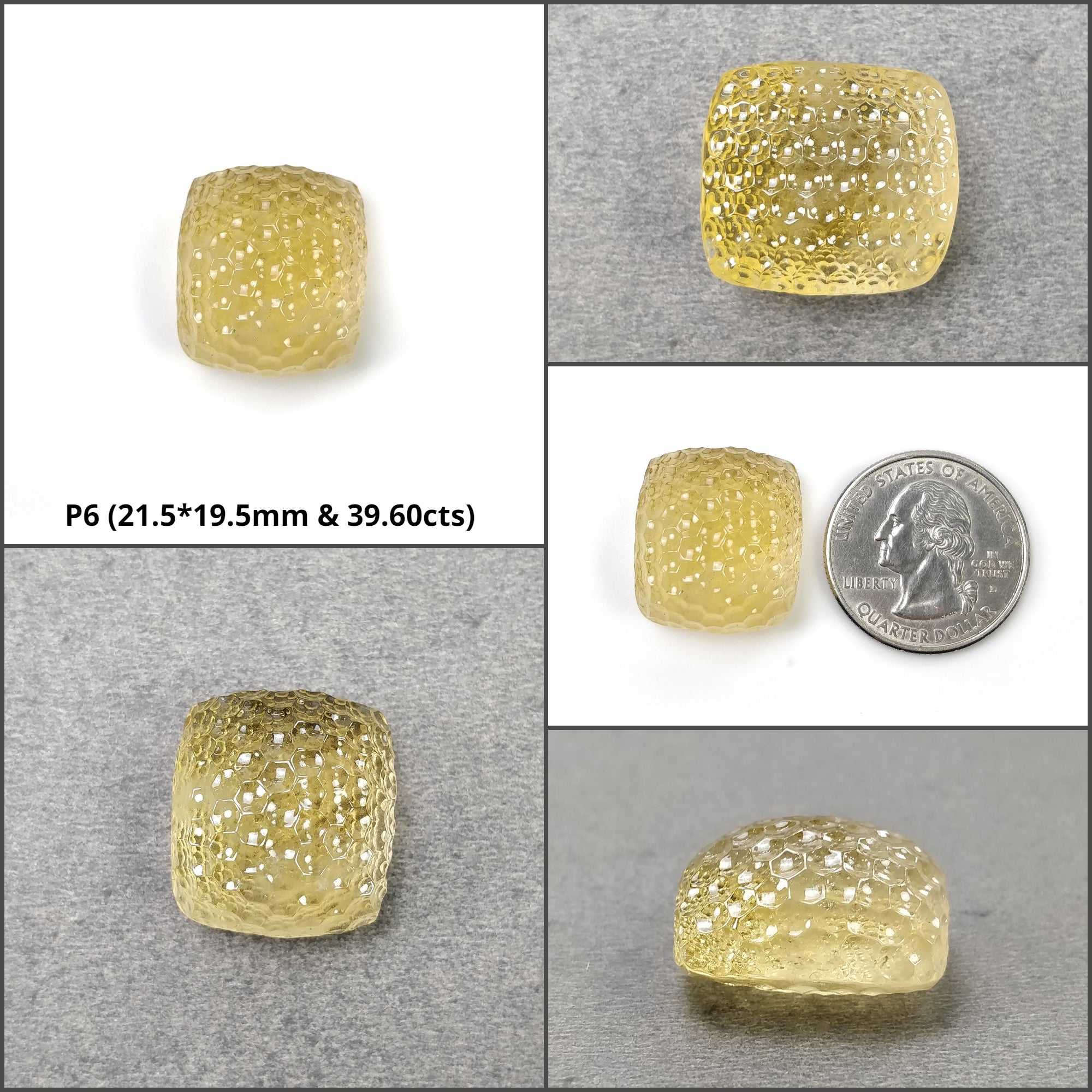 Natural Untreated Yellow Citrine Gemstone Carving - Oval & Pear Cushion Shape Hand Carved for Jewelry Making & Spiritual Healing | Perfect for Necklaces, Rings & Meditation