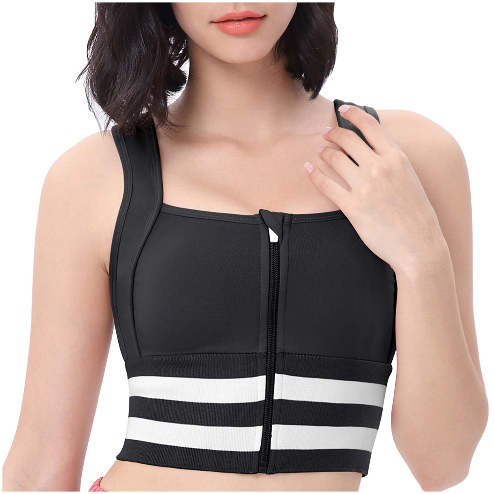 Women's Full Coverage Front Zip Sports Bra - Shockproof Yoga Vest with Beauty Back Design for Fitness & Workouts - Perfect for Running, Yoga, Gym & Active Lifestyle