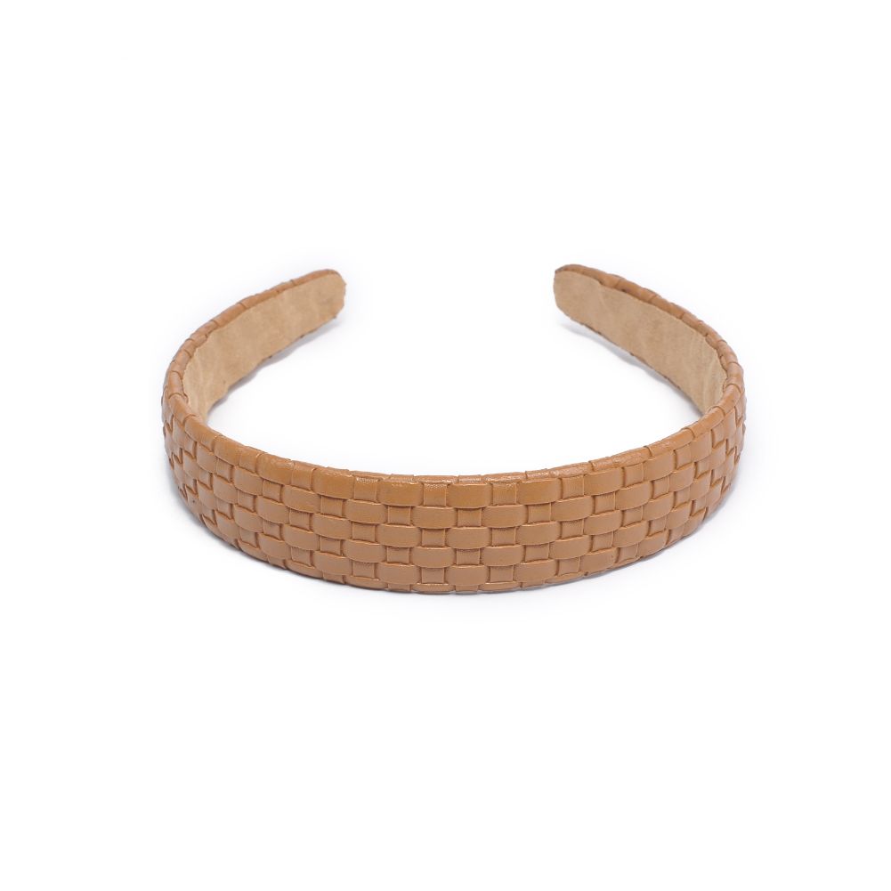 Stylish Embossed Woven Vegan Leather Headband for Women - Fashion Hair Accessory for Workouts, Yoga, and Everyday Wear
