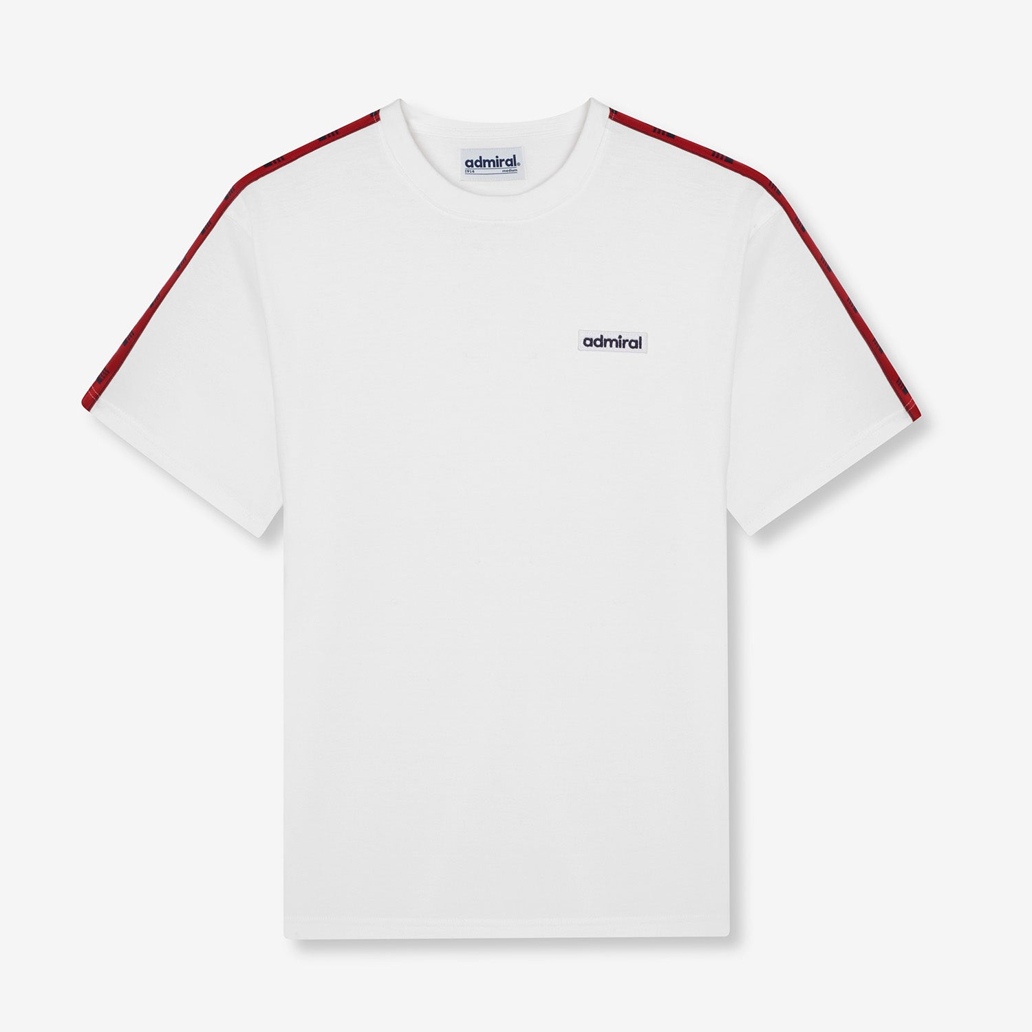 Bardon Repeat Tape T-Shirt for Men & Women - Soft Cotton Crew Neck Tee - White - Perfect for Casual Wear, Gym, and Everyday Outfits