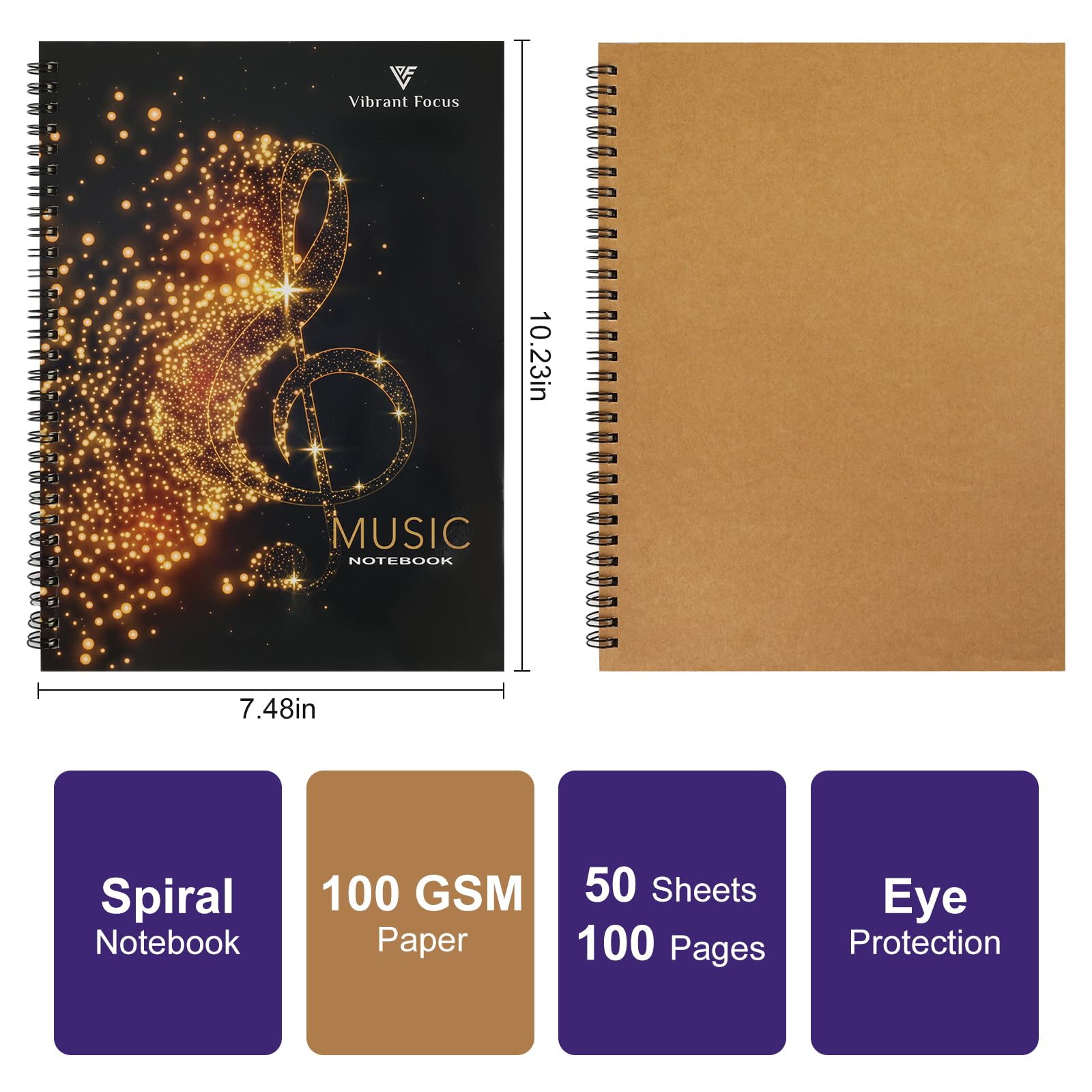 Manuscript Paper Notebook - 100 Pages Blank Staff Sheet Music for Piano, Composition & Songwriting - 10 Staves Per Page | Perfect for Musicians, Students & Composers (Piano Accessories, Music Theory Practice)