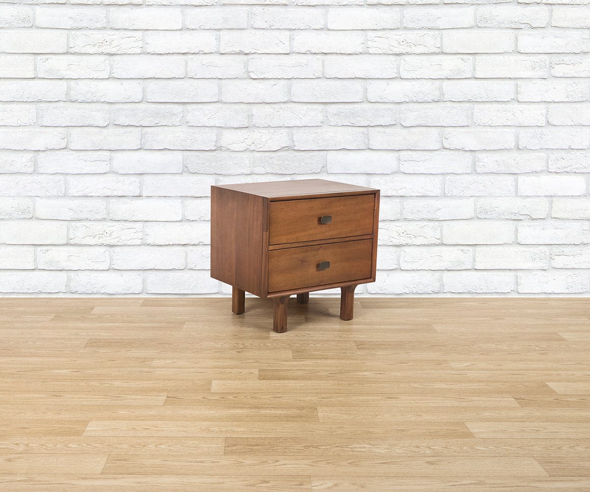 Modern Leevi Nightstand with 2 Drawers - Solid Wood Bedside Table for Bedroom, Living Room & Office - Stylish Storage Solution for Small Spaces