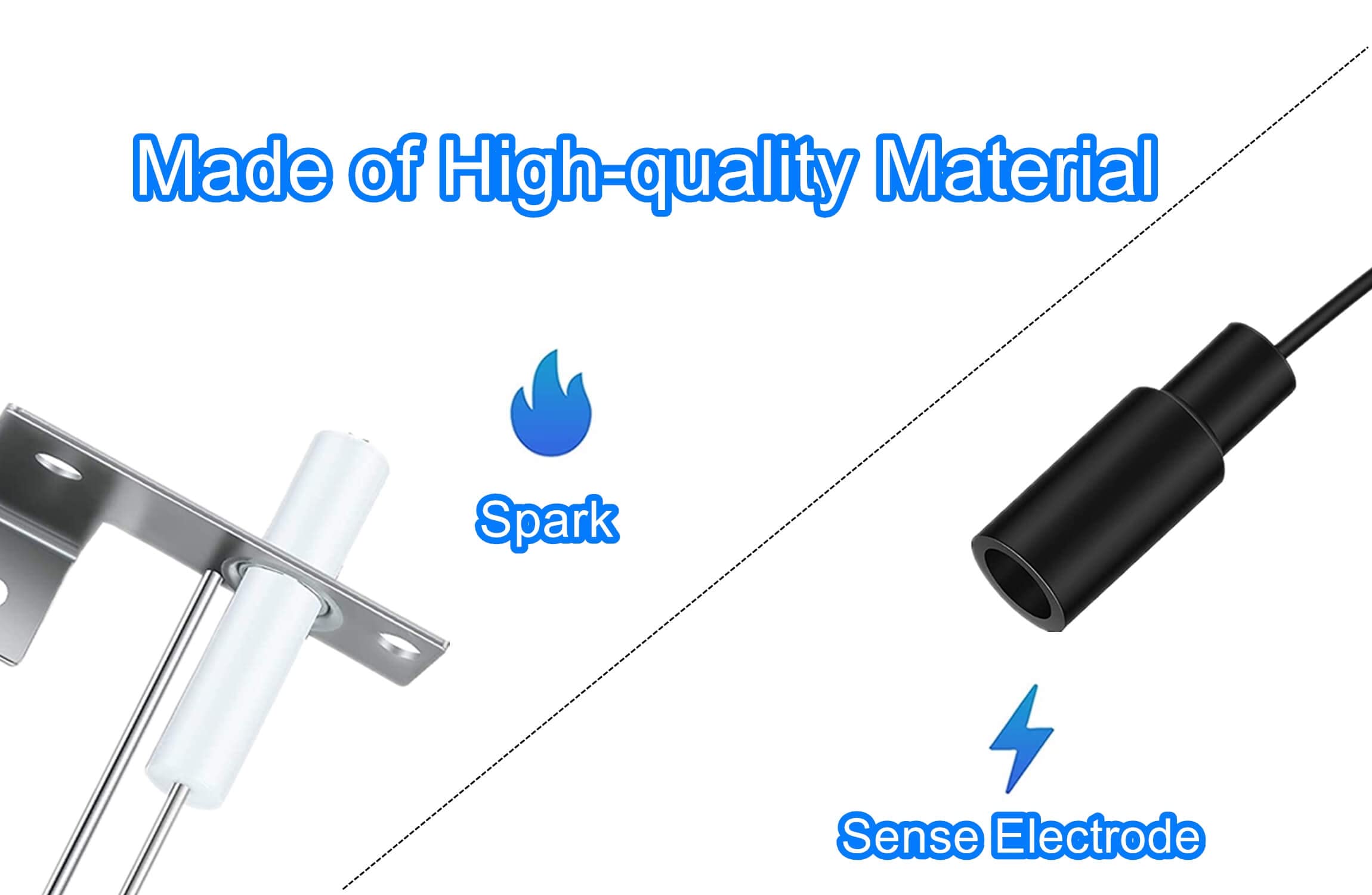 RV Water Heater Igniter Electrode with Spark Probe - Replacement Parts for Atwood 93868, GCH6-4E & GCH6-6E - 2-Prong Igniter Repair Kit for RV & Camper Emergency Use - Perfect for On-the-Road Hot Water System Maintenance (1 Pack)