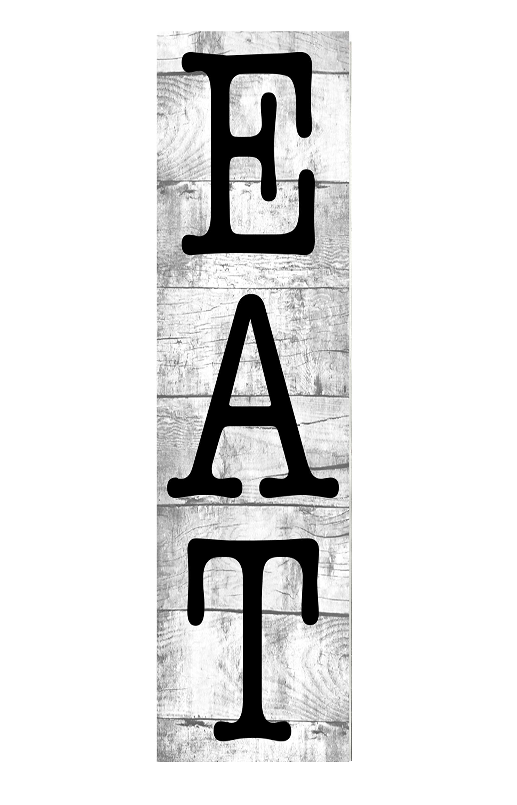 24 Inch Eat Vertical Wood Print Kitchen Sign - Rustic Farmhouse Decor for Dining Room, Kitchen Wall Art, Perfect for Home & Restaurant Decor