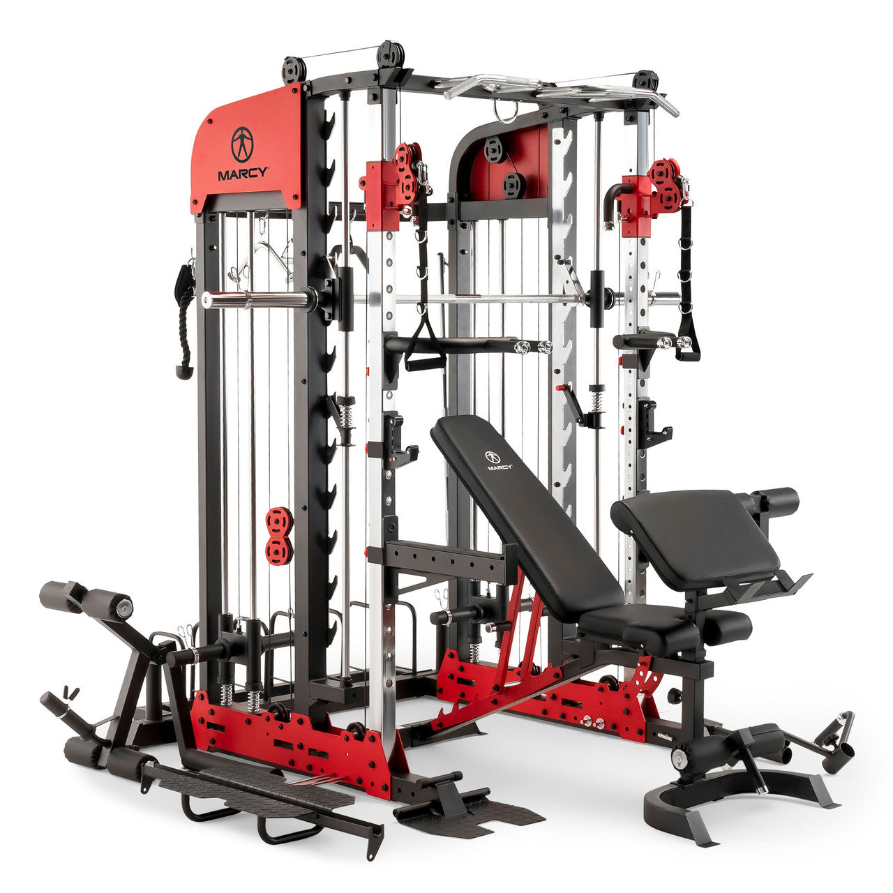 Marcy Pro Deluxe Smith Cage Home Gym System SM 7553 - Full Body Workout Equipment for Strength Training - Perfect for Home Gym & Personal Fitness Studio