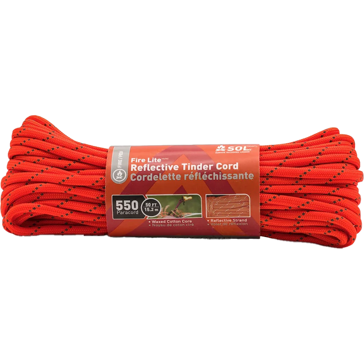 550 Paracord with Reflective Thread - 50ft Survival Rope for Camping, Hiking & Emergency Preparedness