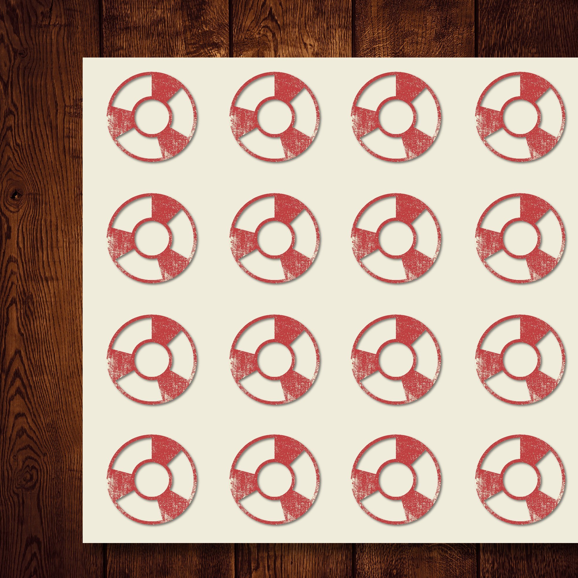 30-Piece 1.5 Inch Summer Pool Life Preserver Stickers - Waterproof Craft Decals for Scrapbooking, DIY Projects, Party Decorations & Seals - Perfect for Swim Parties, Beach Crafts & Summer Activities (Item 108669)