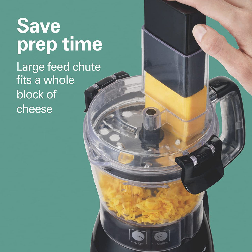 Hamilton Beach 70510 Stack & Snap Compact Food Processor - 3-Cup Capacity, Easy Storage, Perfect for Chopping, Slicing & Pureeing - Ideal for Small Kitchens, Meal Prep & Baby Food Making