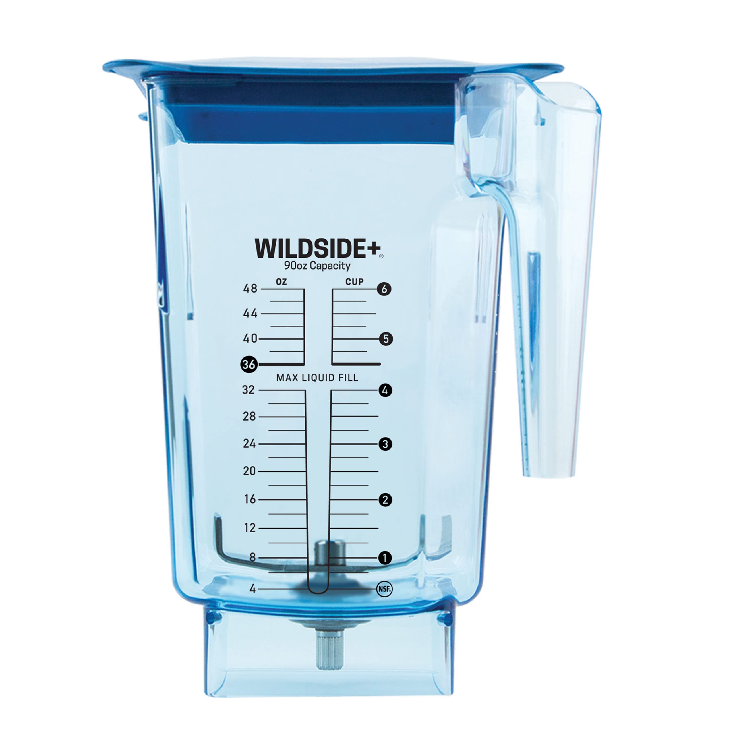 Blendtec 90 oz WildSide Commercial Blender Jar - 5-Sided Design Replacement Pitcher for Blendtec Blenders - 36 oz Blending Capacity - Blue - Perfect for Smoothies, Soups & Nut Butters