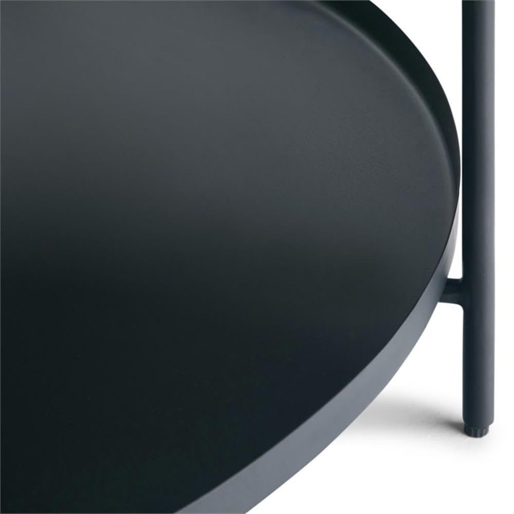 Trent Home Industrial 32 Inch Black Metal Coffee Table - Modern Living Room Furniture for Small Spaces, Apartments & Offices