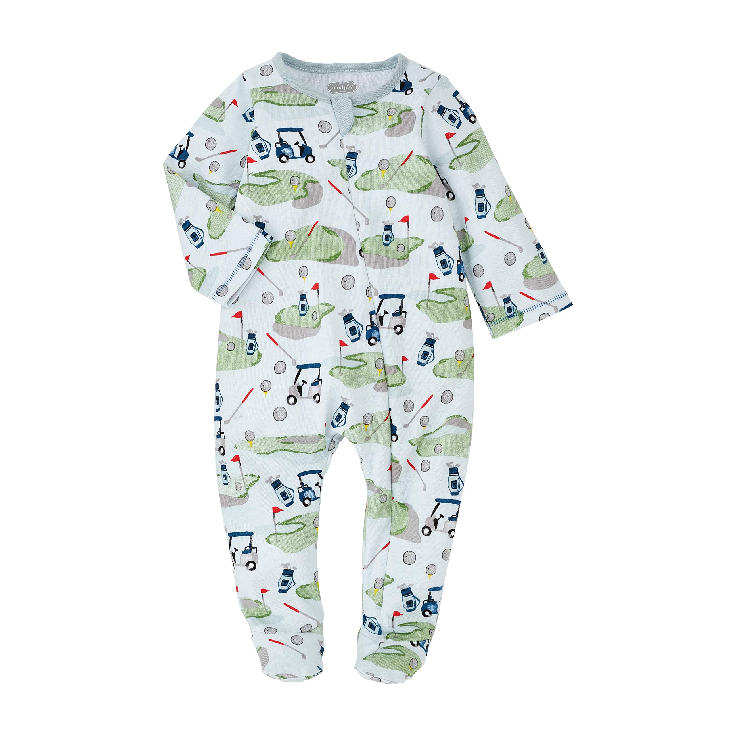 Mud Pie Baby Boys Golf-Themed Footed Pajamas - Soft & Cozy Sleepwear for Infants & Toddlers - Perfect for Nursery, Bedtime & Playtime