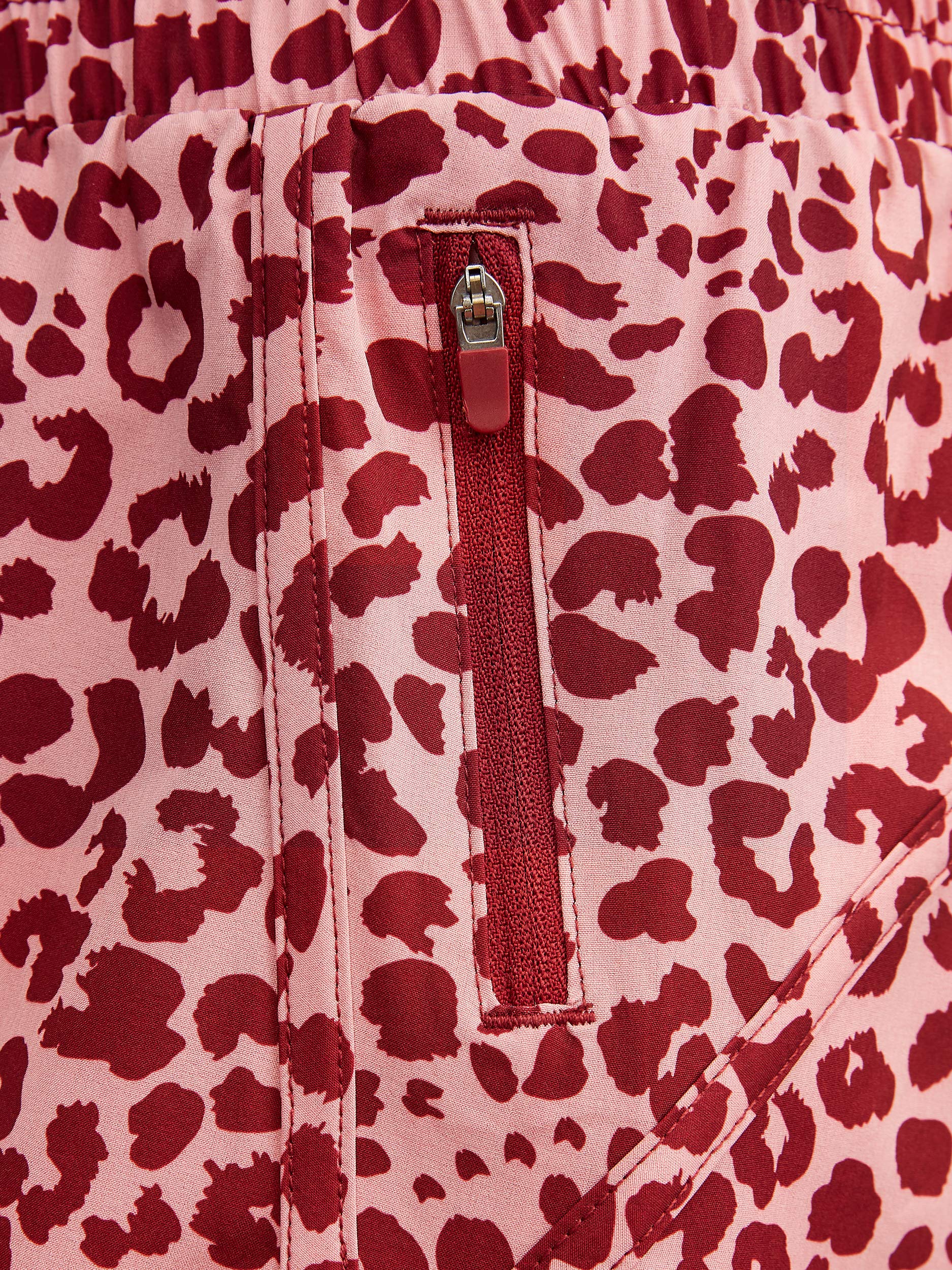 Women's Printed Active Shorts - Large 12/14, Red Balm - Comfortable Workout & Yoga Shorts for Running, Gym, and Lounge Wear