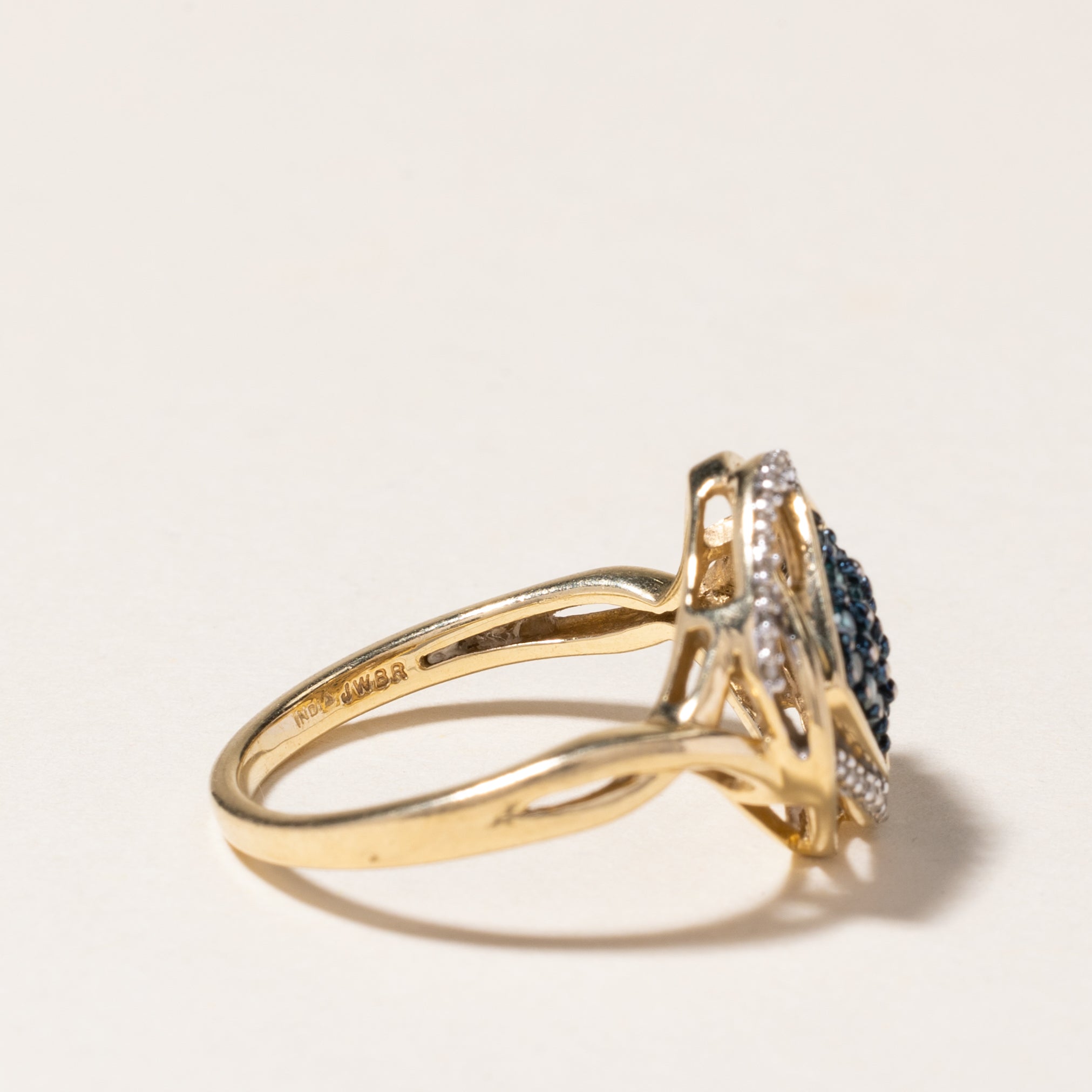 Exquisite 0.32ctw Enhanced Blue Diamond Ring with 0.19ctw Accent Stones - Size 6.75 | Elegant Engagement, Anniversary & Special Occasion Jewelry Gift