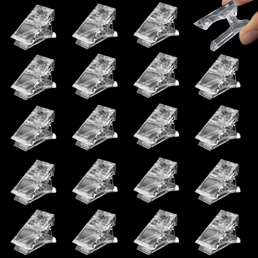 20PCS Nail Tips Clips for Polygel Nail Extensions - DIY Manicure Tools for Quick Building & Finger Nail Art - Perfect for Salon, Home Use & Professional Nail Technicians