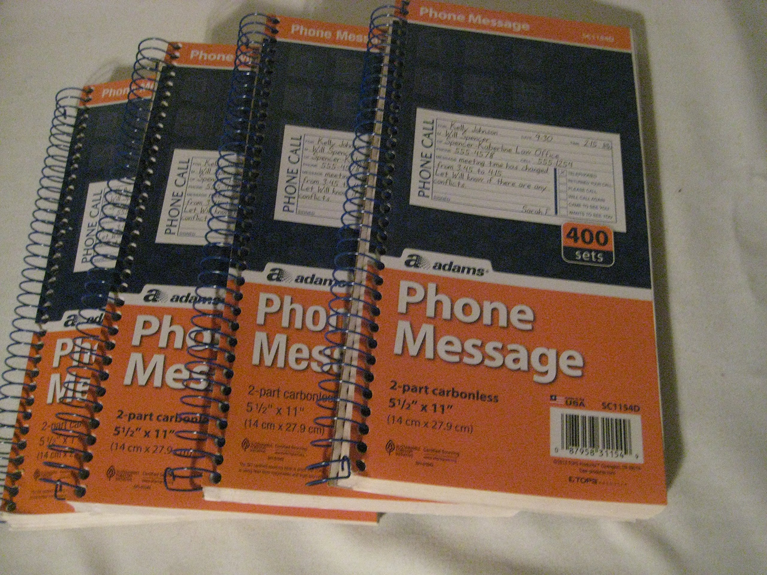 Spiral Bound Phone Message Books for Office & Home - 50 Sheets with Carbon Copy, Tear-Out Pages - Perfect for Call Centers, Reception Desks & Customer Service (4.5