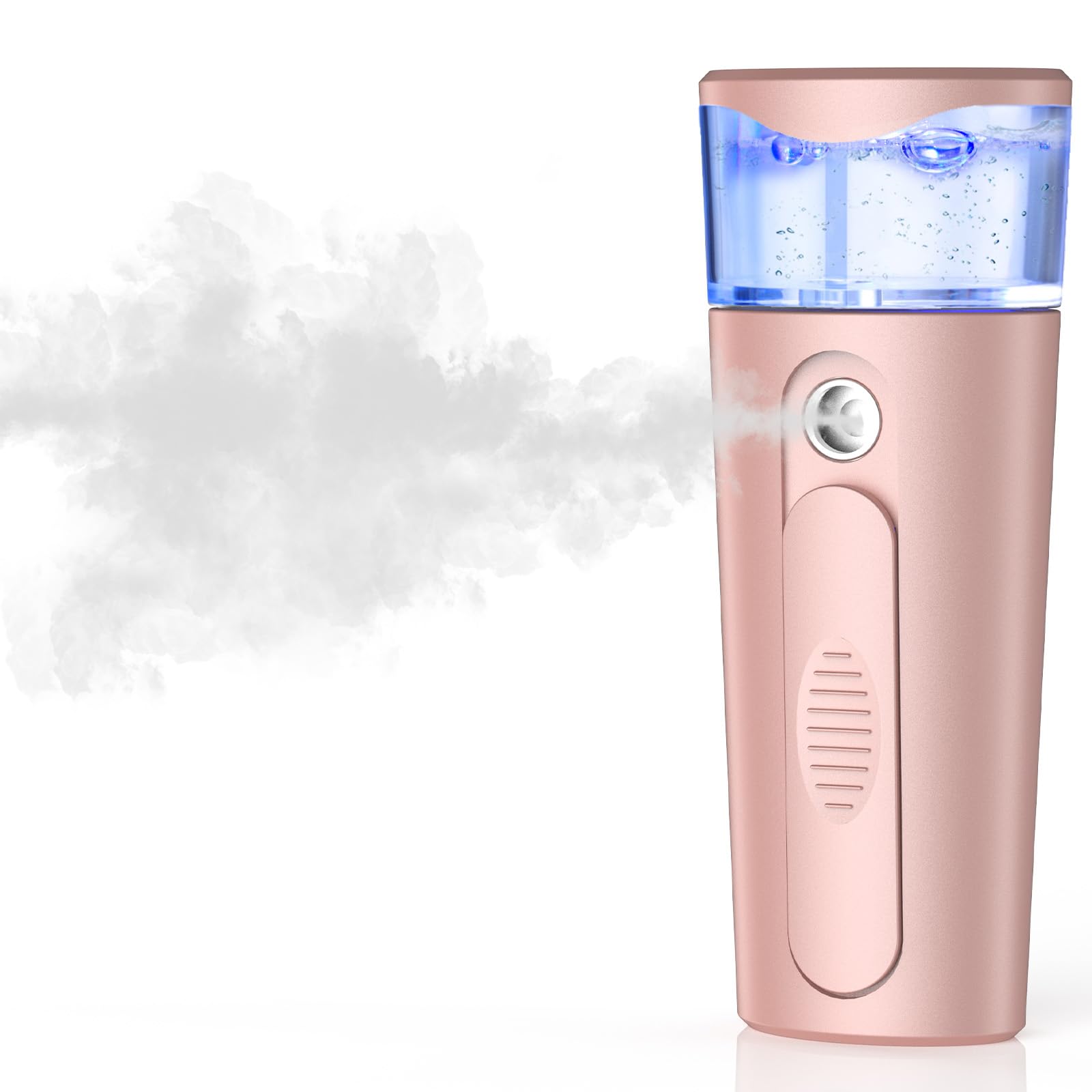 Portable Nano Face Mister & Facial Steamer - USB Rechargeable Cool Mist Sprayer with 40ml Visual Water Tank | Nano Mister for Eyelash Extensions, Deep Facial Cleansing & Makeup Application | Perfect for Home Spa, Travel & Salon Use - Pink