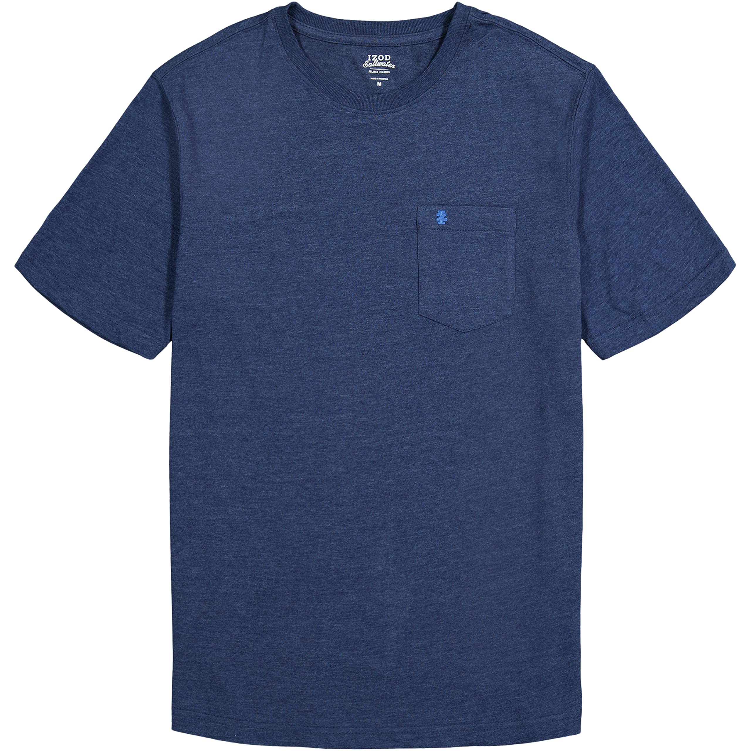 IZOD Men's Saltwater Soft Wash Pocket Crew T-Shirt - Comfortable Casual Short Sleeve Tee for Beach, Fishing & Outdoor Activities