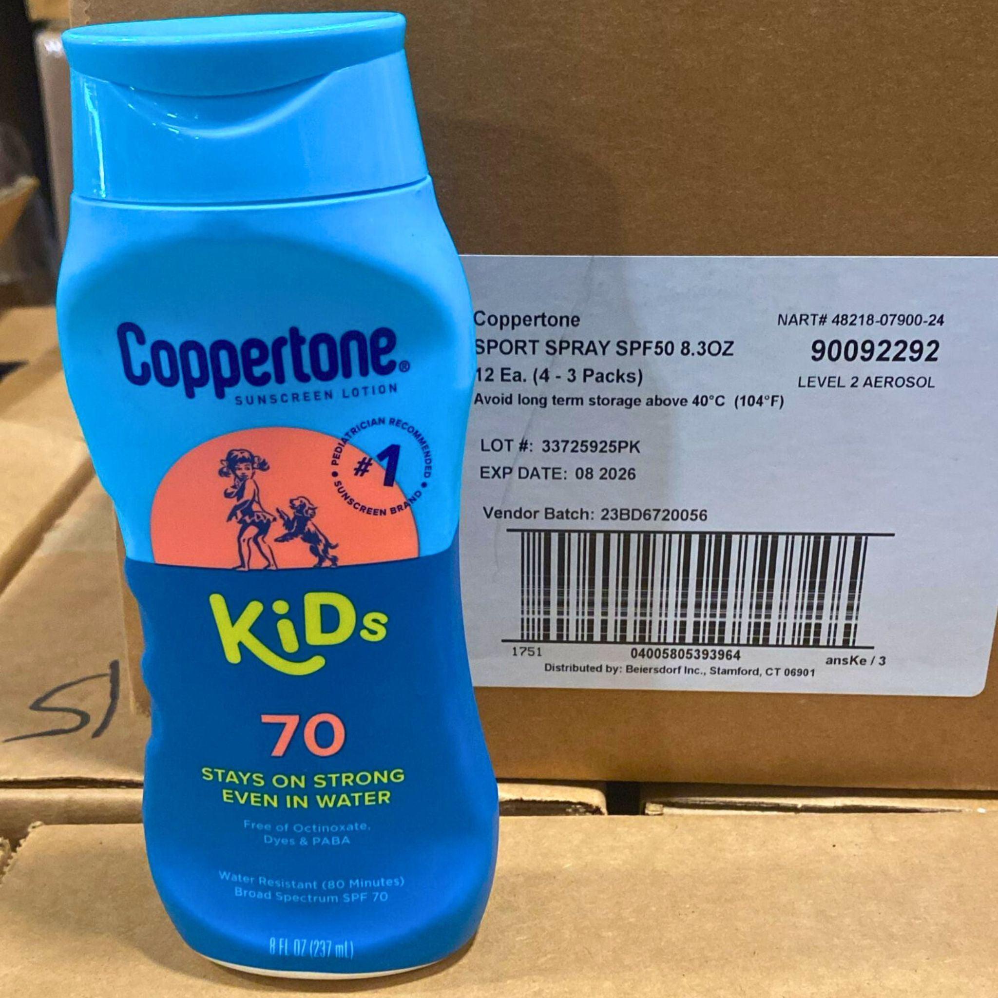 Coppertone Kids SPF 50 Sunscreen Lotion - 65 Pack | Water-Resistant, Broad Spectrum UVA/UVB Protection | Perfect for Beach, Pool & Outdoor Activities