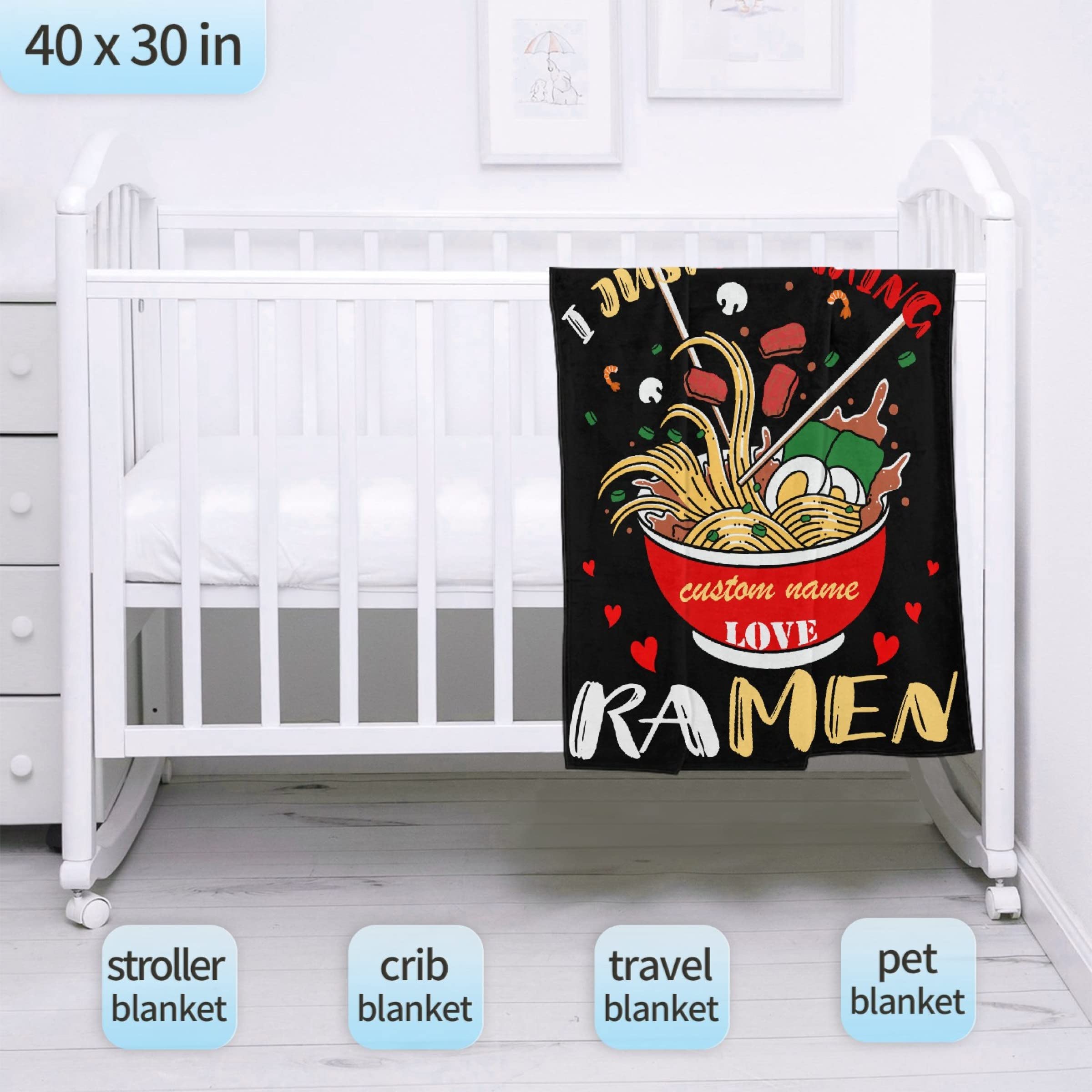 Custom Name Ramen Lovers Soft Blanket - 90