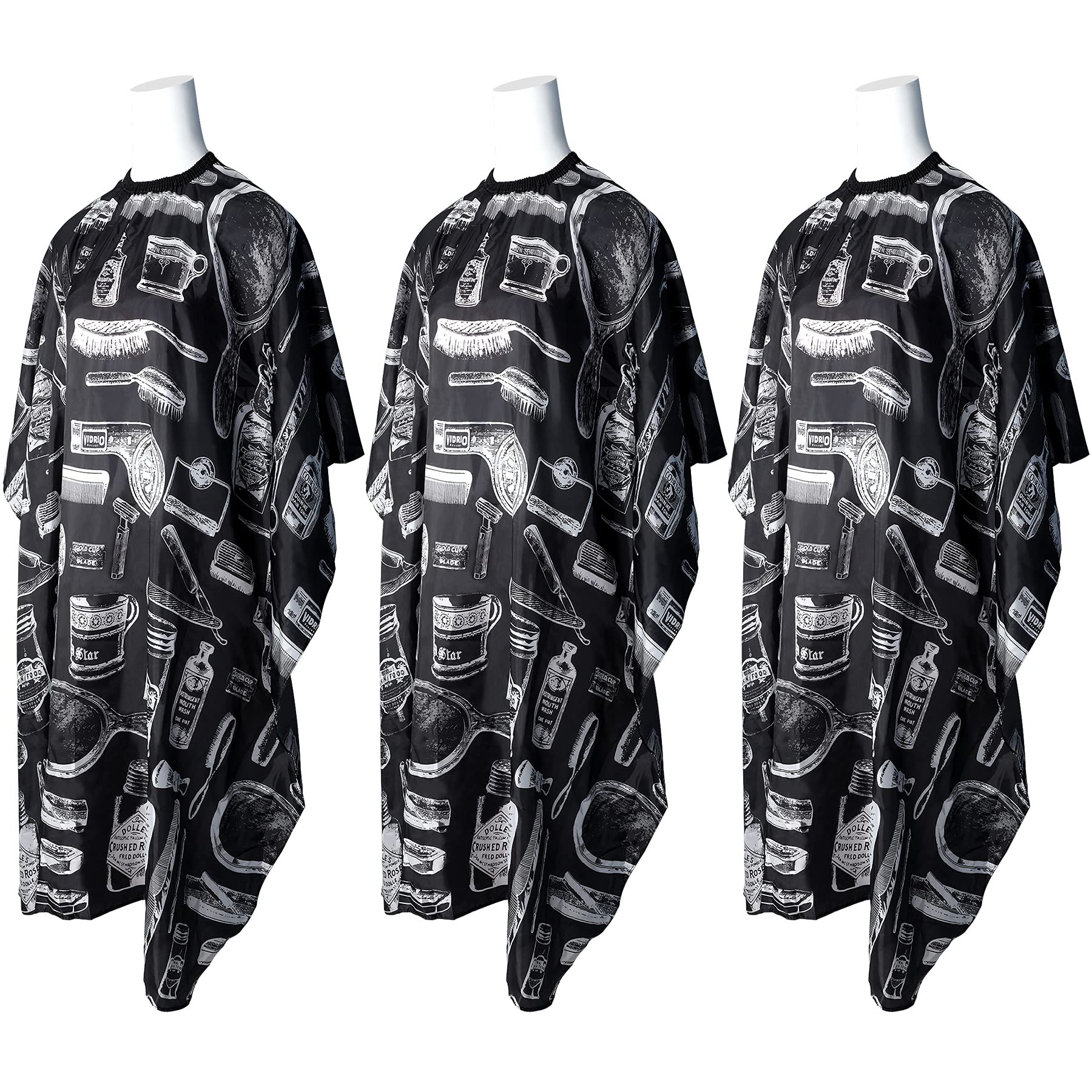 FEBSNOW 3-Pack Professional Barber Cape for Adults - Waterproof Hairdressing Salon Cape with Adjustable Snap Closure for Hair Styling & Coloring | Perfect for Salons, Home Haircuts & Barber Shops
