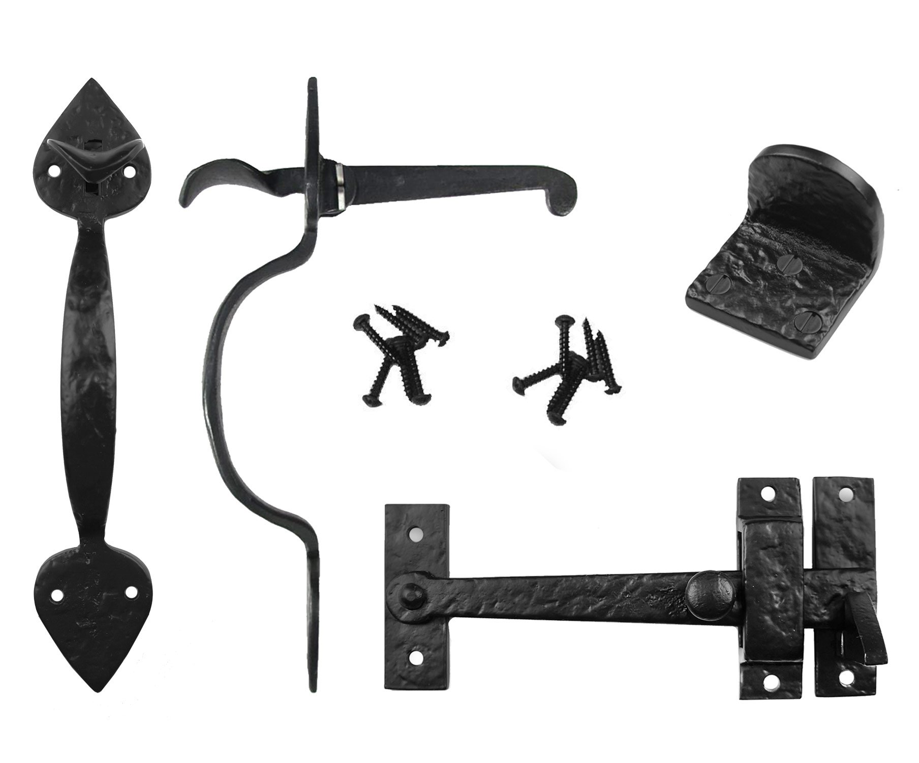 Iron Valley - Complete Heart Gate Latch Kit - Solid Cast Iron Hardware for Wooden Fences - Perfect for Garden Gates, Farm Fencing, and Outdoor Decoration