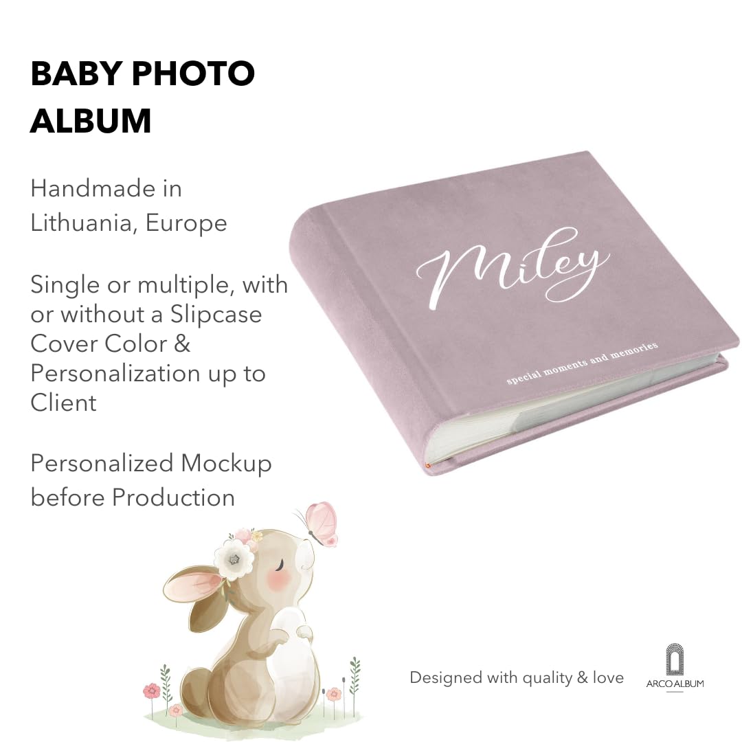 200-Pocket 4x6 Baby Photo Album | Personalized Baby Memory Book with 10x15cm Photo Sleeves | Perfect Baby Shower & 1st Birthday Gift | Nursery Decor & Family Keepsake