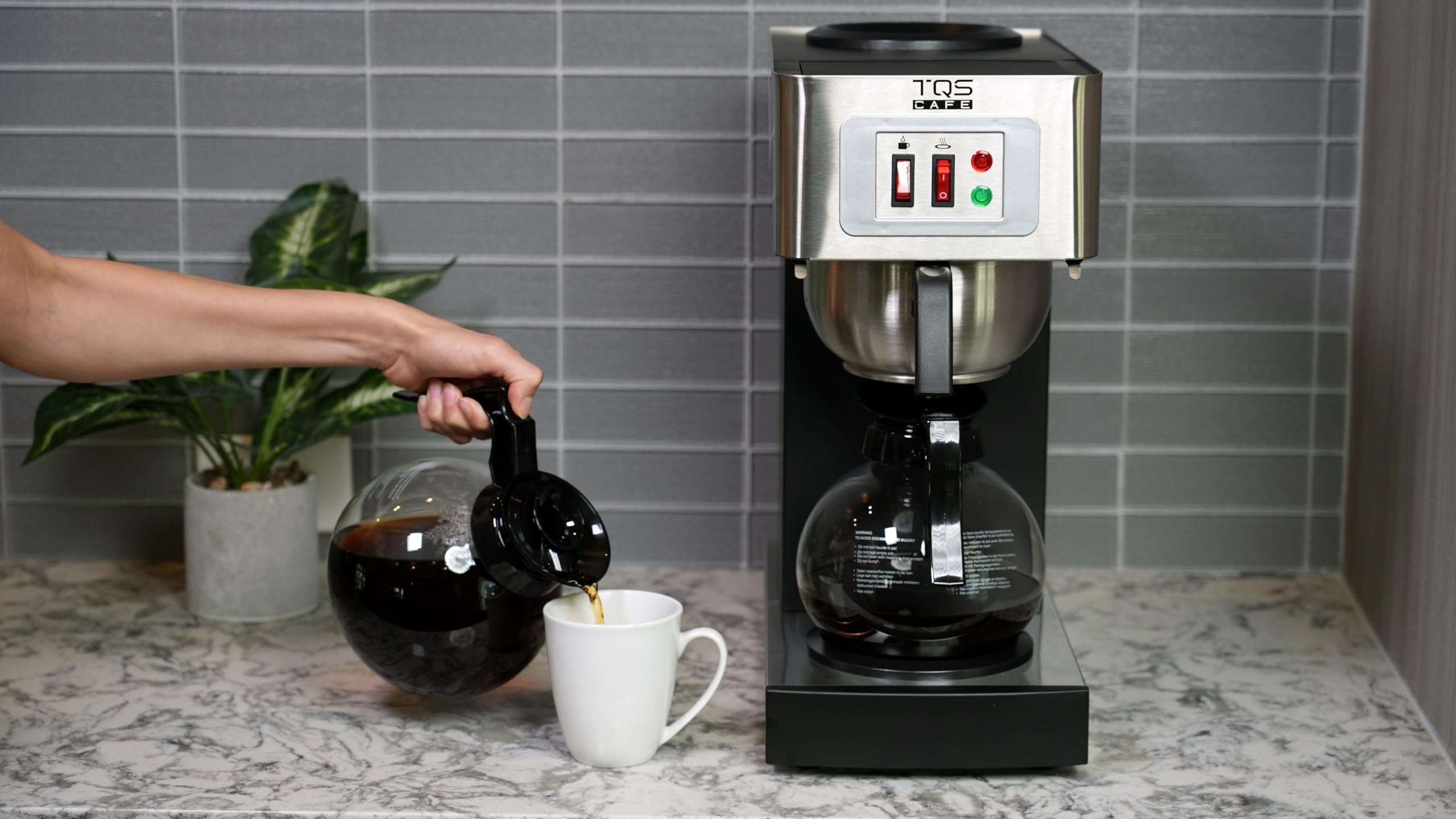 12-Cup Commercial Coffee Maker Stainless Steel - High Capacity Double Coffee Machine for Office, Restaurant & Cafe Use - Durable Industrial Coffee Brewer - Perfect for Busy Workplaces, Hospitality & Food Service Businesses